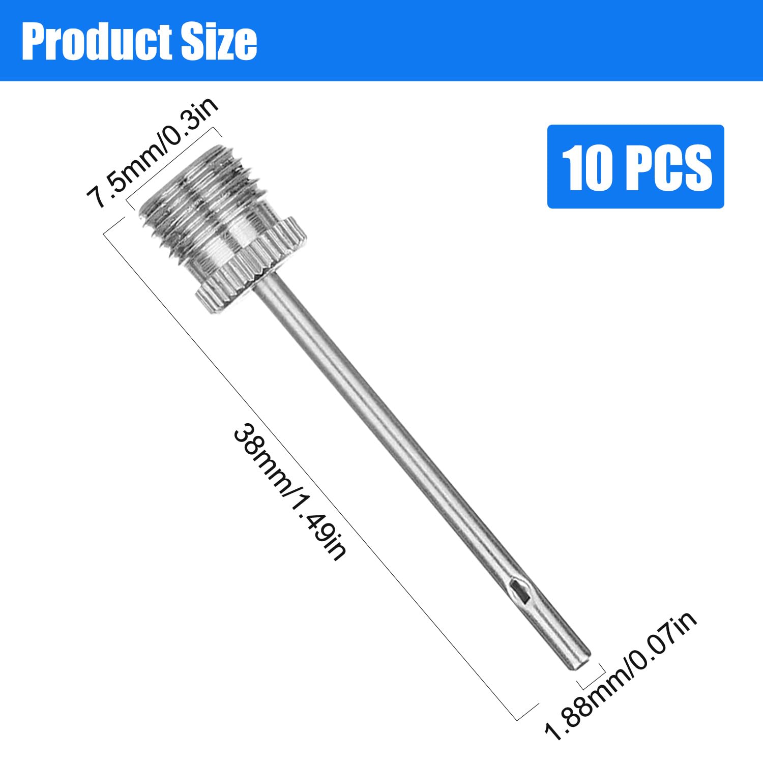 10 Pack Ball Pump Needles - Replacement Air Needles for Sports Balls, Football, Basketball, Volleyball, Soccer Ball Inflation - Perfect for Home, Gym & Outdoor Sports Equipment Maintenance
