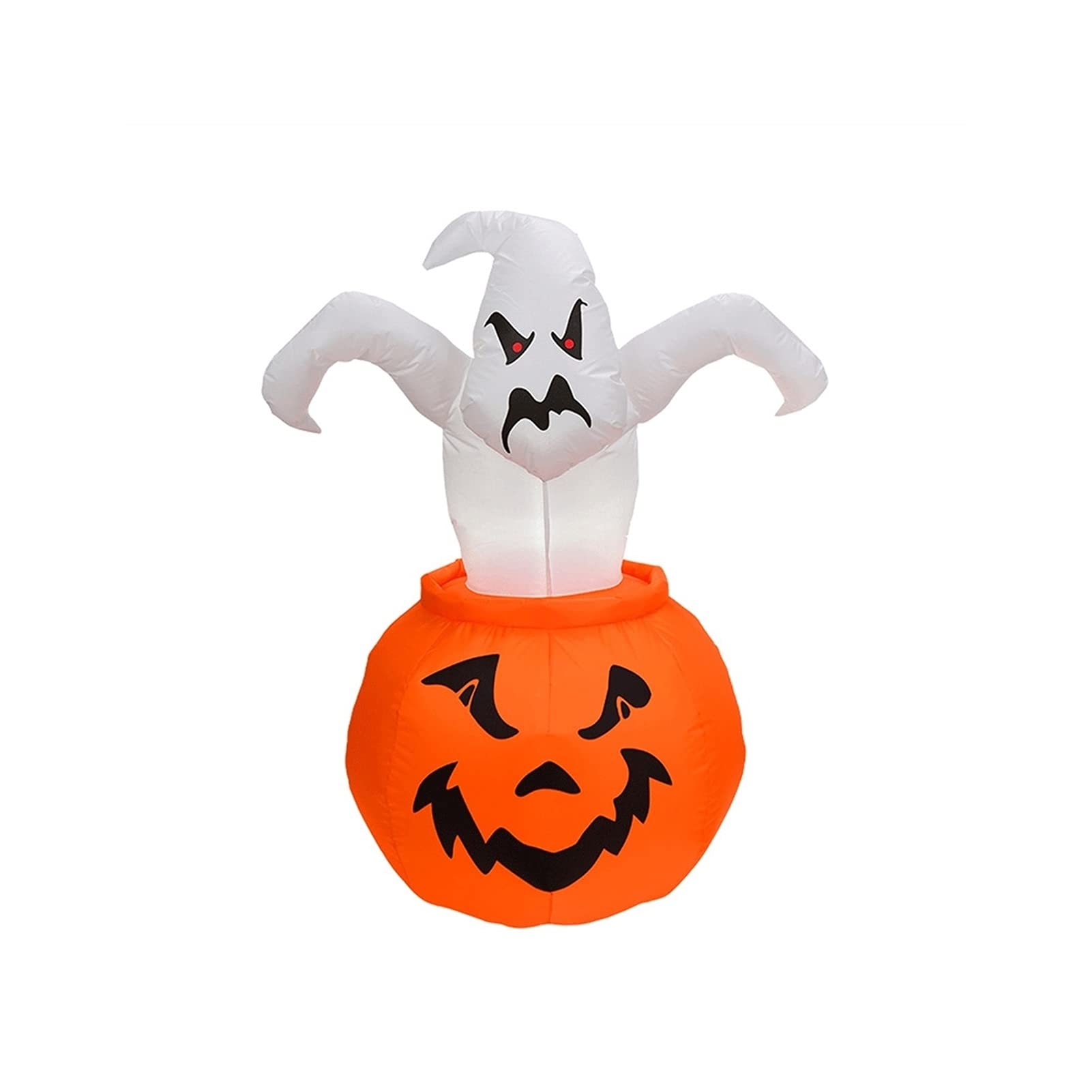 ZGLYUNDING 6 Ft Glowing White Ghost & Spooky Pumpkin Inflatable Halloween Decoration for Yard, Garden, Lawn - Indoor/Outdoor Party Decor, Haunted House Display, Trick-or-Treat Scene Setter