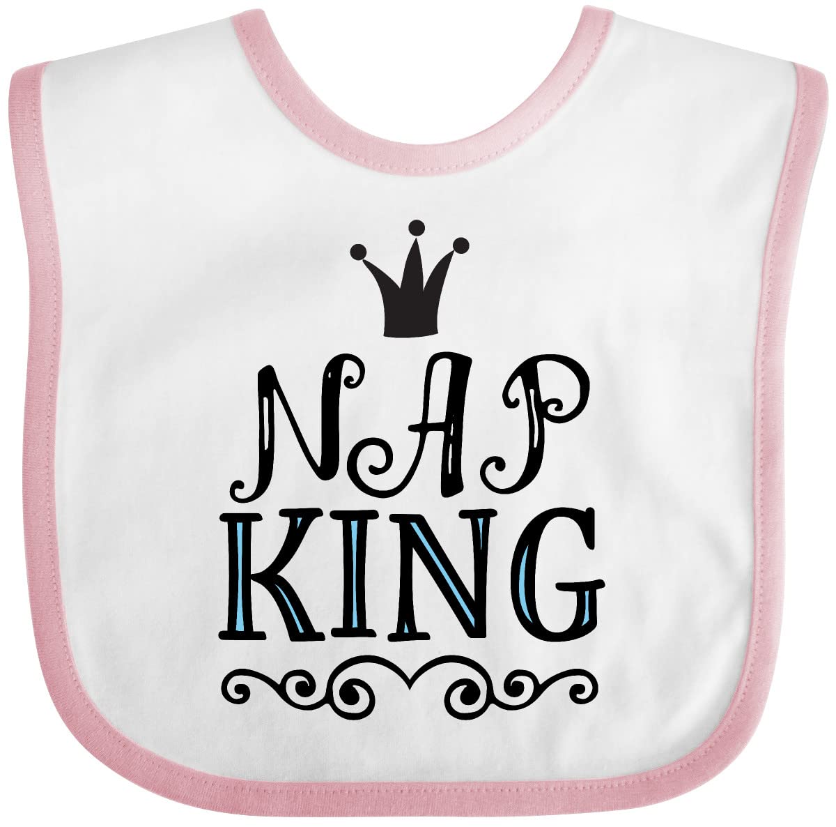 Inktastic Nap King Baby Boy Bib - Soft & Absorbent Drool Bibs for Infants & Toddlers - Perfect for Feeding, Teething & Everyday Use