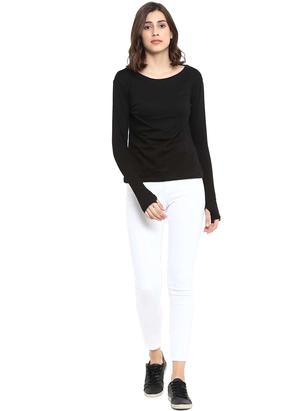 Ap'pulse Women's Long Sleeve Thumb Hole T-Shirt - Soft Athletic Workout Top for Yoga, Running & Casual Wear