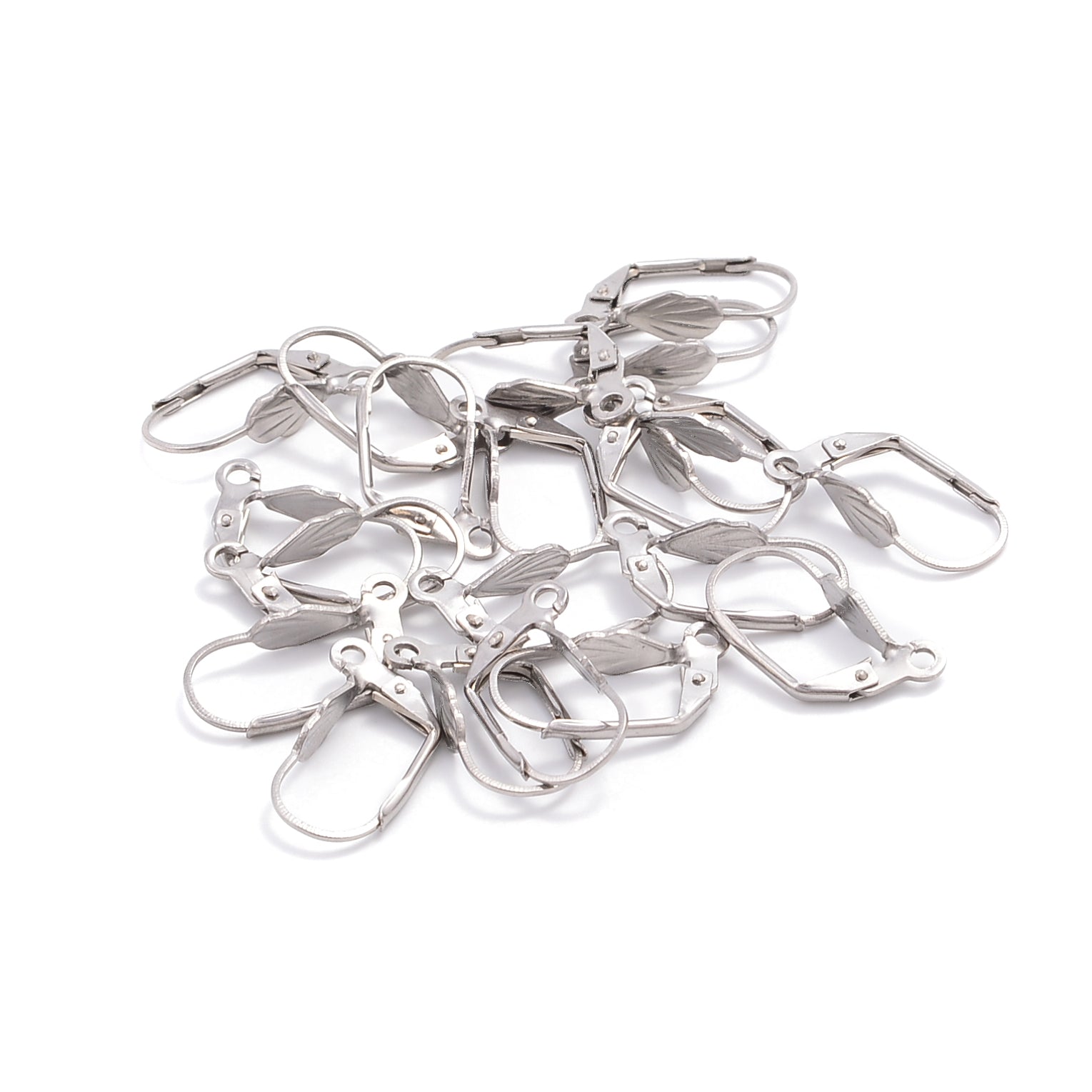 304 Stainless Steel Earring Hooks 9x18mm (20pcs) - Hypoallergenic Jewelry Findings for DIY Earrings, Piercings & Crafts