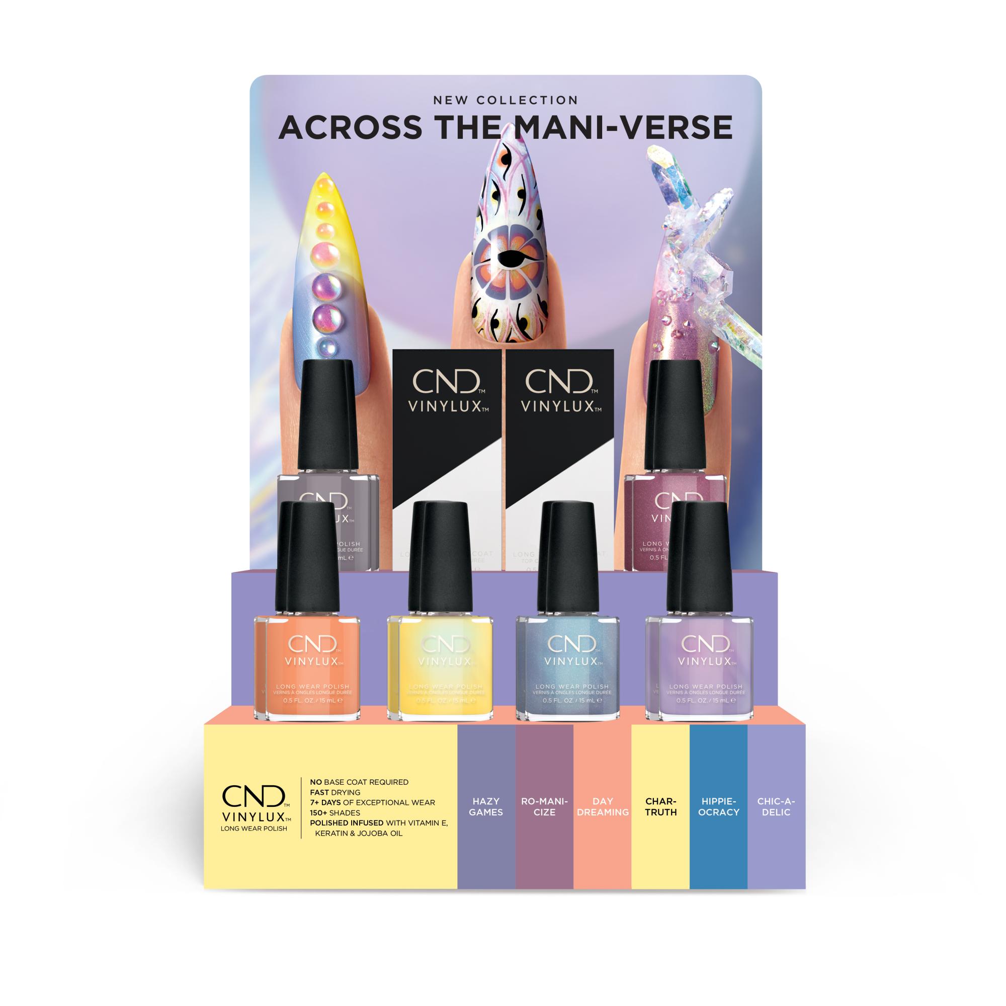 CND Vinylux Across The Mani Verse Nail Polish Set - 14 Piece POP Display for Salon & Home Manicures | Perfect for Nail Art, DIY Manicures & Professional Use