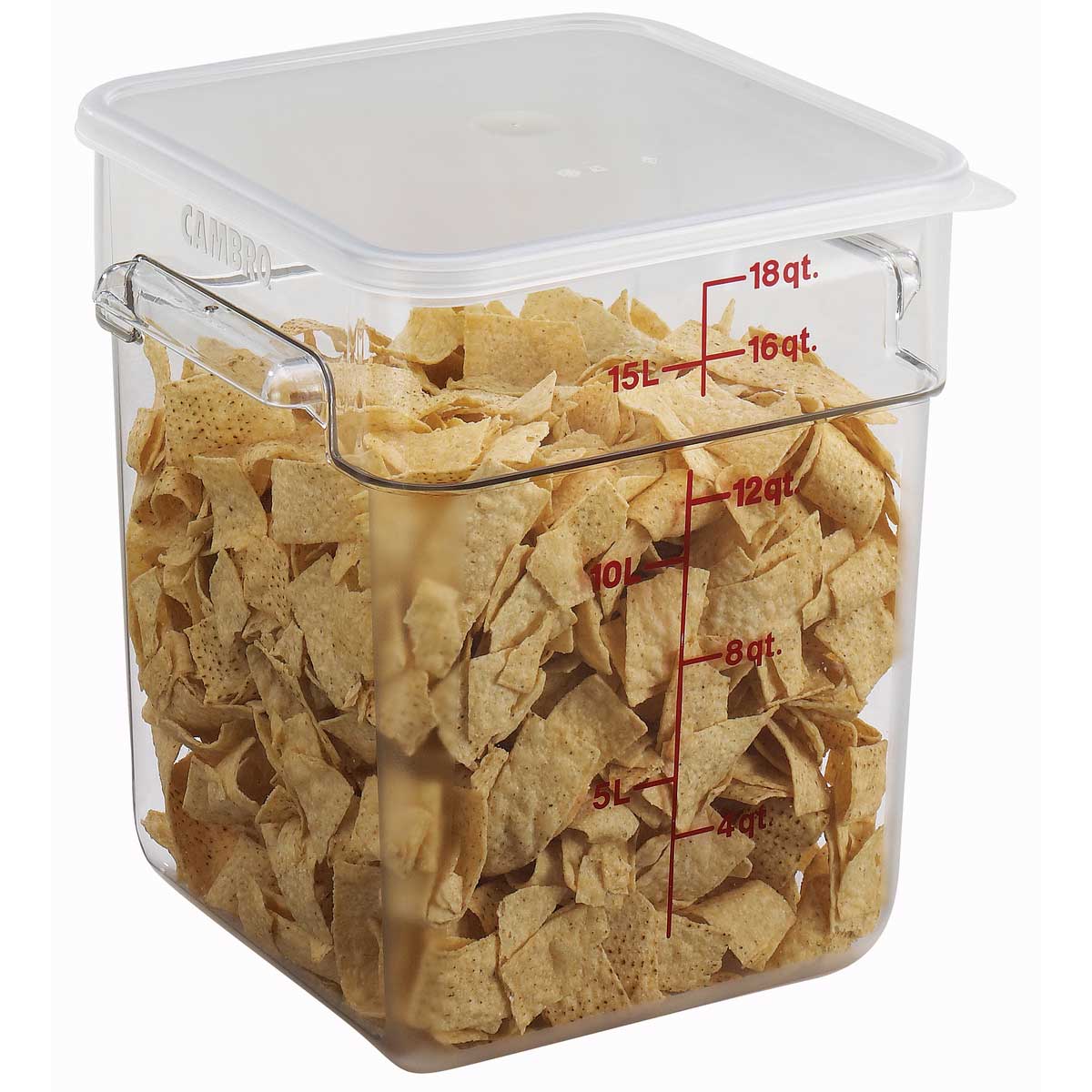 Cambro 18SFSCW135 CamSquare 18 Quart Clear Food Storage Container - BPA-Free, Commercial Grade Kitchen Essentials for Meal Prep, Catering & Restaurant Use