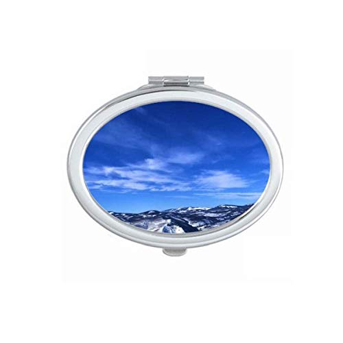 DIYthinker Portable Foldable Double-Sided Makeup Mirror with Mountain & Clouds Design - Perfect for Travel, Home Vanity, and Professional Makeup Artists