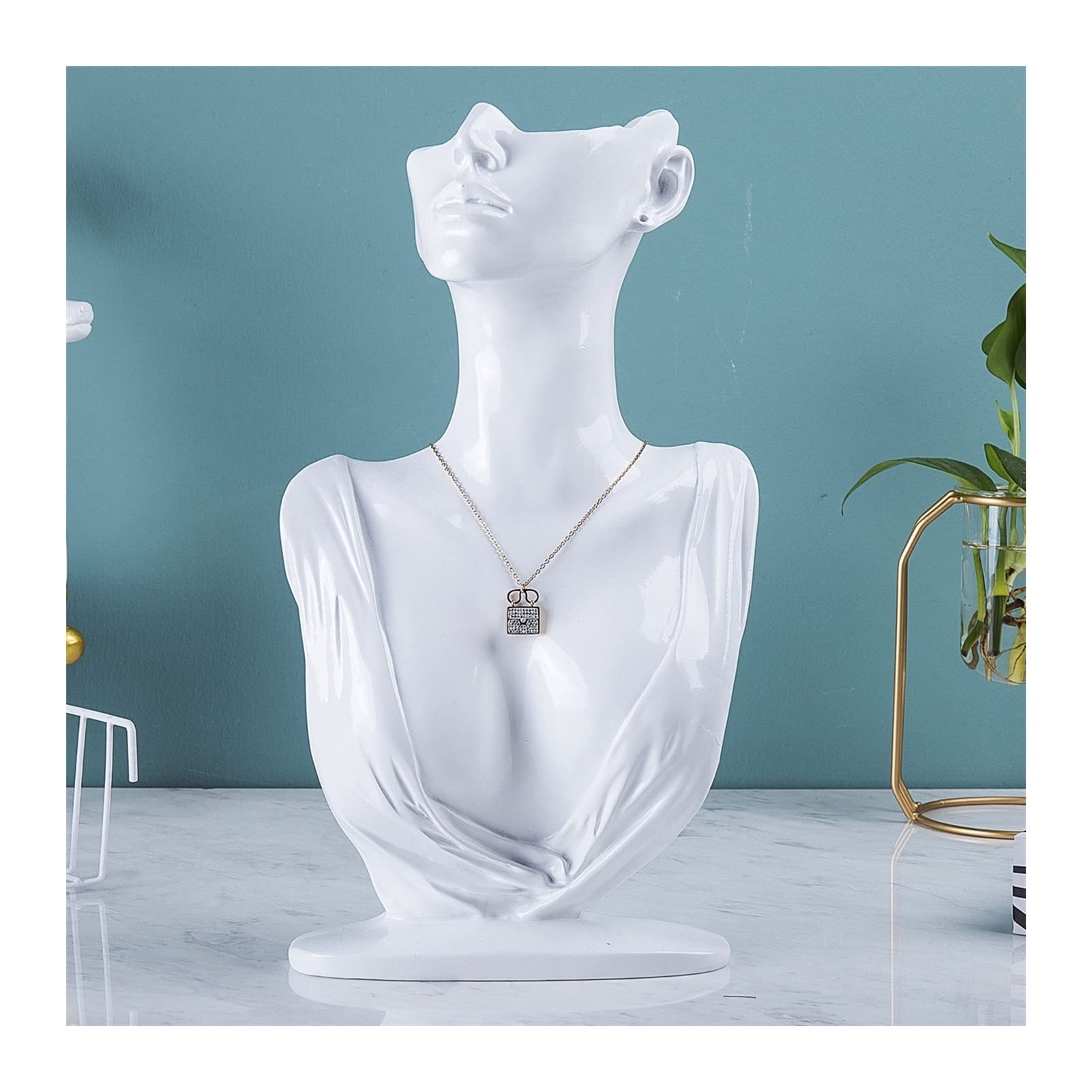 Stylish White Jewelry Display Stand for Necklaces, Pendants & Earrings - Perfect for Boutiques, Jewelry Stores & Home Decor (Large Size)