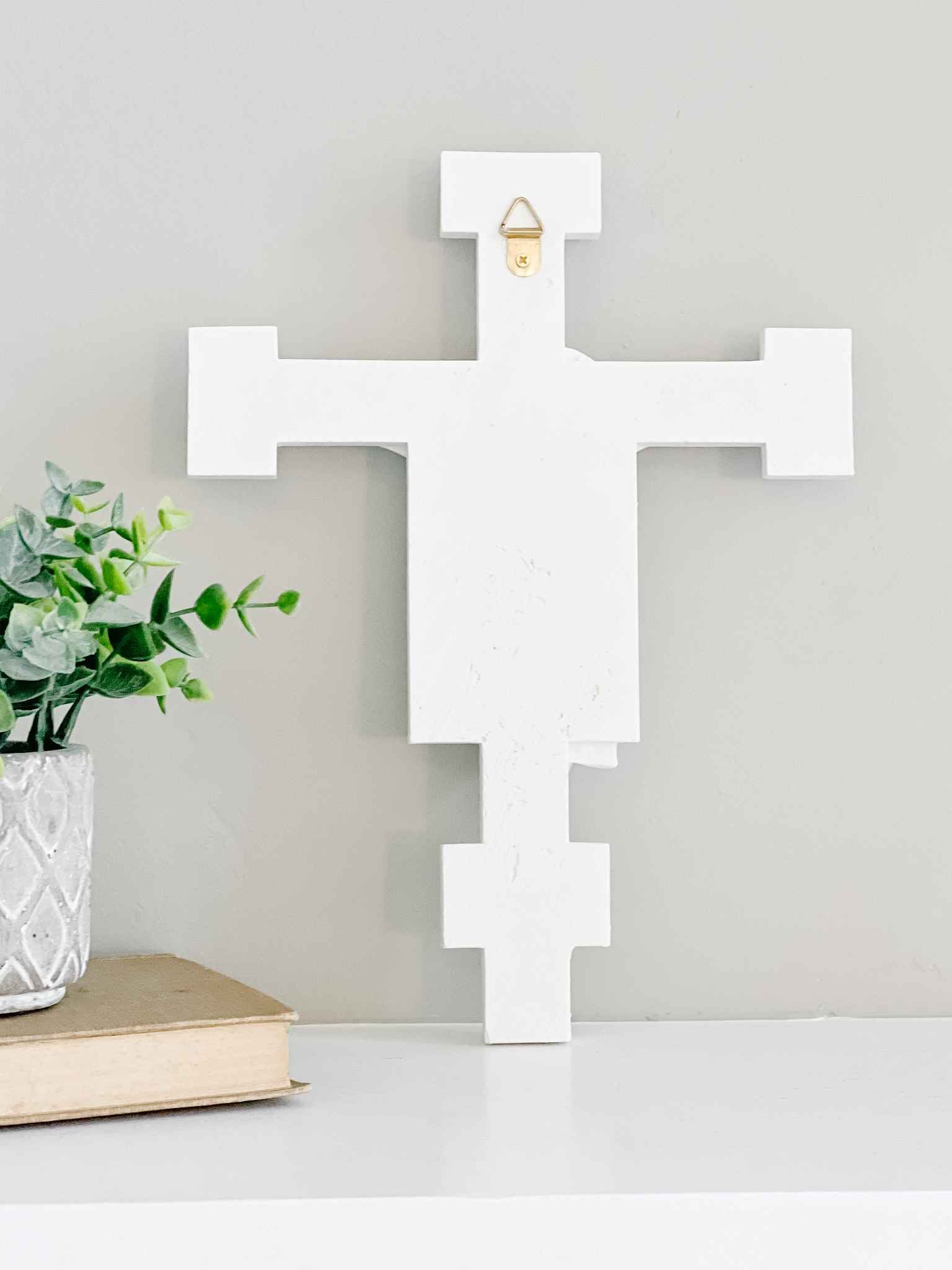 White Florentine Crucifix - Handcrafted Religious Cross Pendant for Necklace - Perfect for Gifts, Baptism, First Communion & Spiritual Jewelry