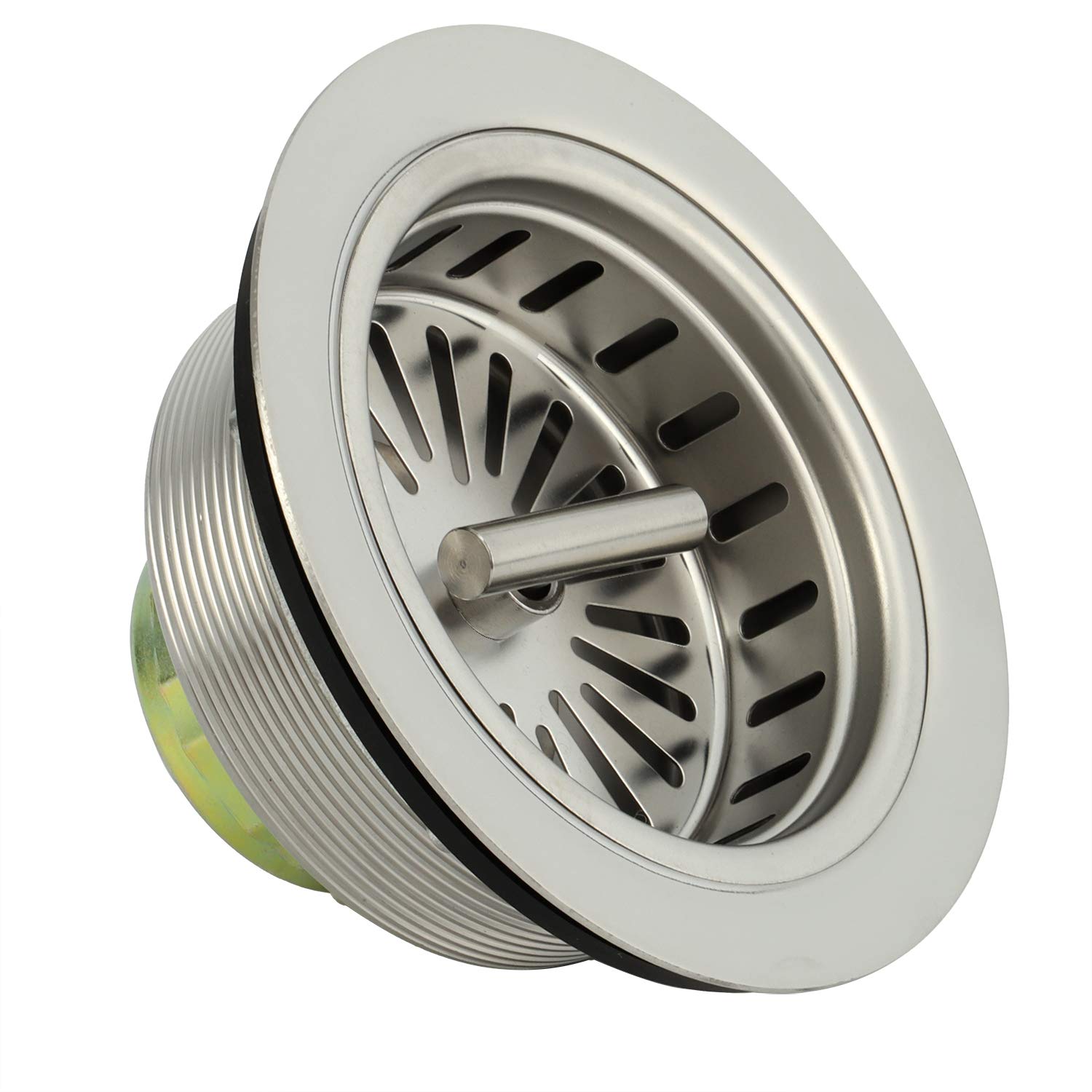 Stainless Steel Kitchen Sink Drain Assembly with Removable Strainer Basket & Stopper - Durable Sink Drain Strainer for Easy Cleaning | Perfect for Home Kitchen, RV, Camper & Outdoor Use