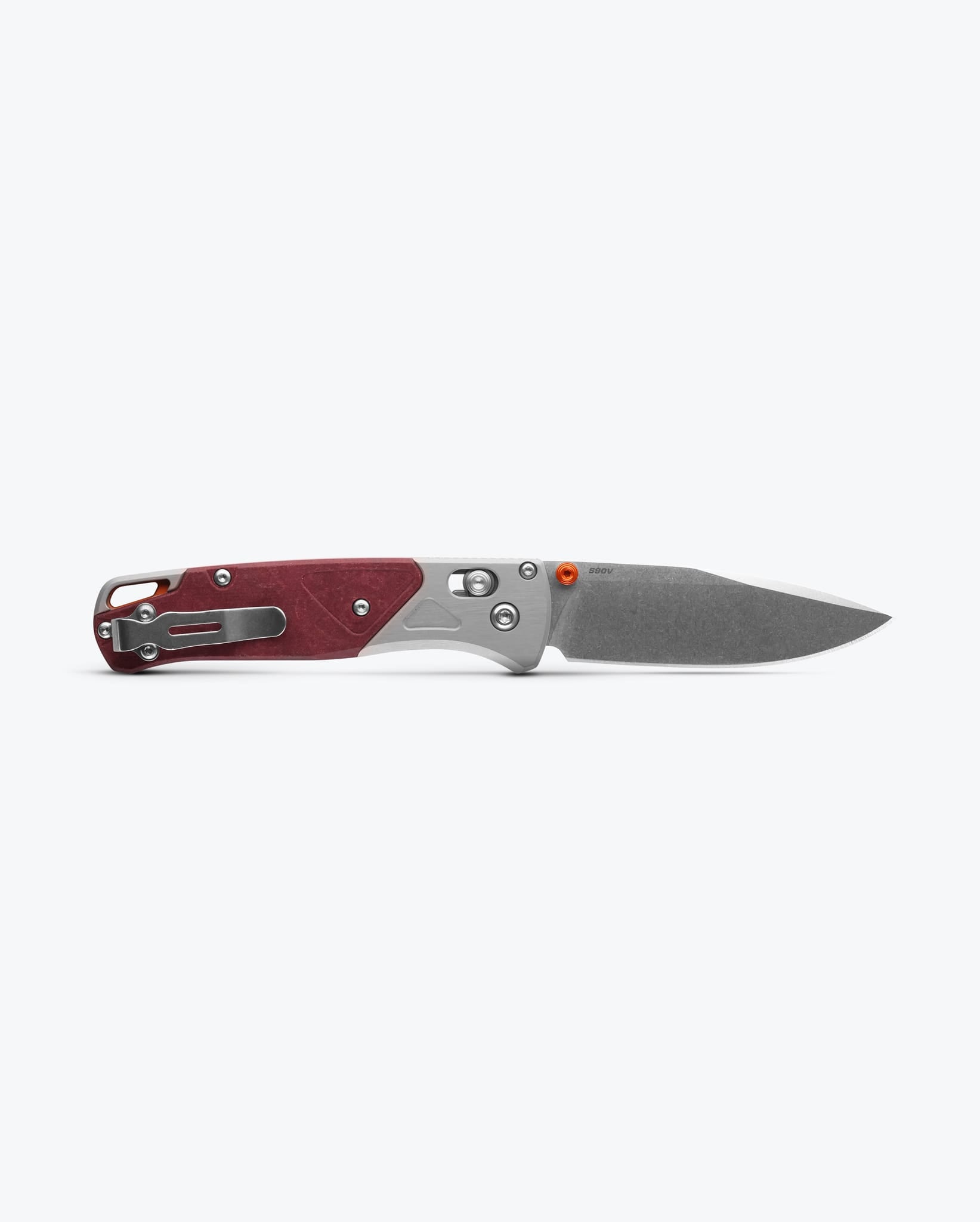 Bugout® Knife - Grey/Redstone Aluminum & Richlite Handle - EDC Folding Pocket Knife for Outdoor, Camping, and Everyday Carry