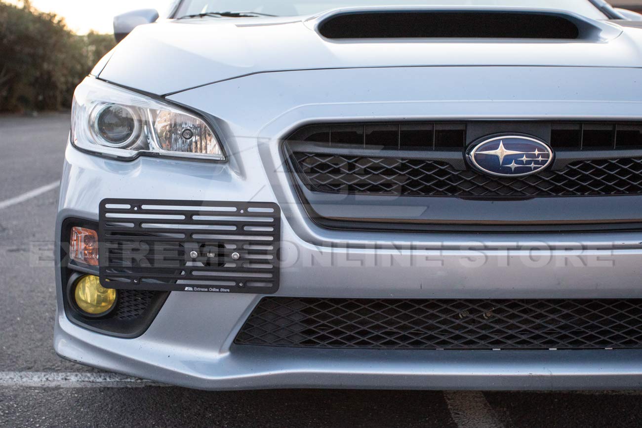2015-2017 Subaru WRX & STi Front Bumper Tow Hook License Plate Relocator Bracket - EOS Plate Version 2 (Full Size) | Extreme Online Store Replacement | Perfect for Car Enthusiasts & Track Day Events