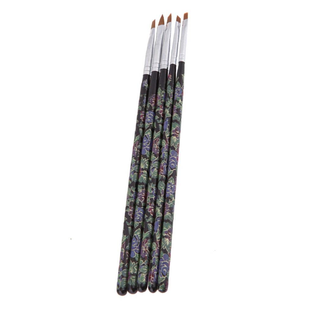 Premium 6-Pack Multi-Functional Nail Art Brush Pens with Floral Design - Professional Painting Tool for Acrylic, Gel & Nail Art - Perfect for DIY Manicures, Salon Use & Beauty Supplies