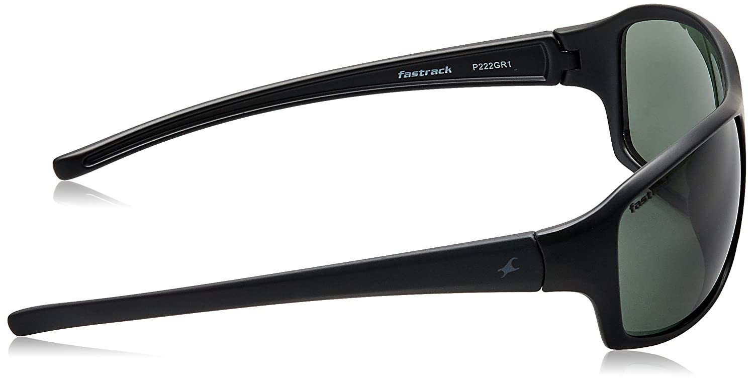 Fastrack Wraparound Sunglasses P222GR1 - UV Protection, Polarized, Stylish & Comfortable for Men & Women - Perfect for Driving, Running, Hiking & Outdoor Activities