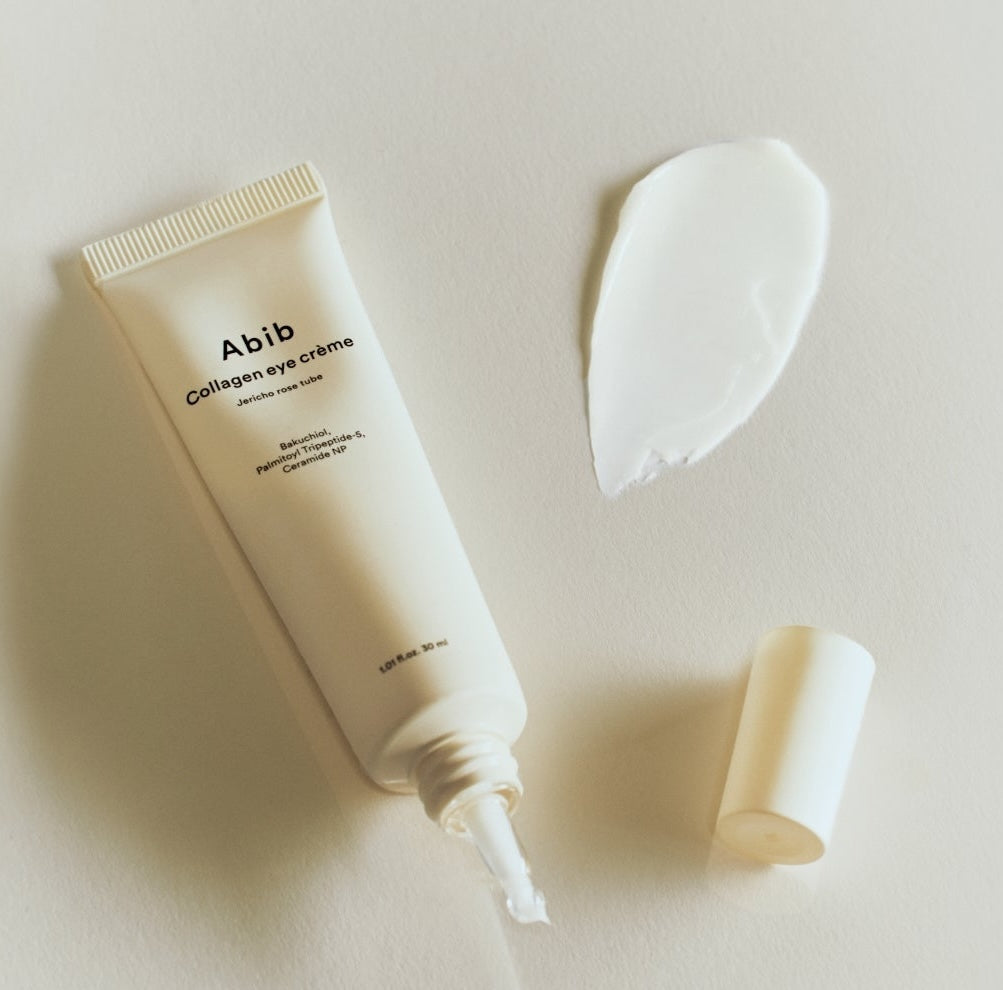 Abib Collagen Eye Cream with Jericho Rose - 30ml Tube for Dark Circles, Wrinkles & Puffiness - Perfect for Night & Day Use