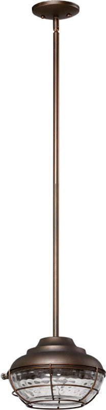 10W Hudson 1 Light Outdoor Pendant Light Fixture in Oiled Bronze Finish - Perfect for Porch, Patio, and Entryway Lighting