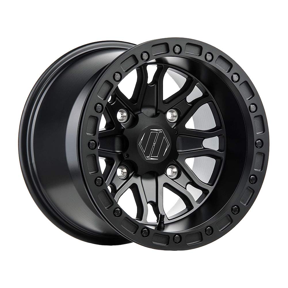 1410-PRSBK-55-SBL-BK 20-Inch Alloy Wheels & Tires Set - Gloss Black Finish for Trucks & SUVs - Perfect for Off-Roading & Urban Driving