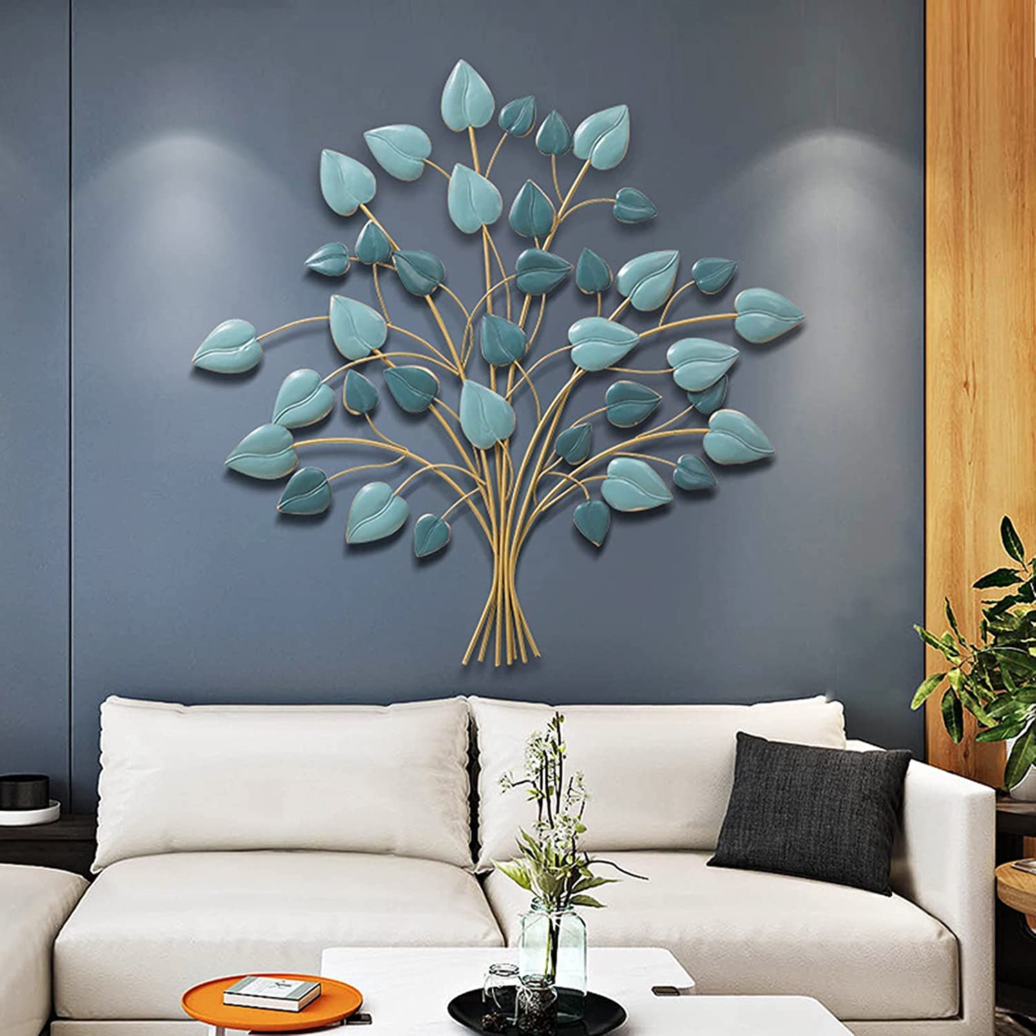 48 Inch Tree of Life Metal Wall Art with Crystals - Spiritual Meditation Decor for Home, Faith Love Hope Family Inspirational Hanging Sign - Perfect for Living Room, Bedroom, Yoga Studio & Meditation Space