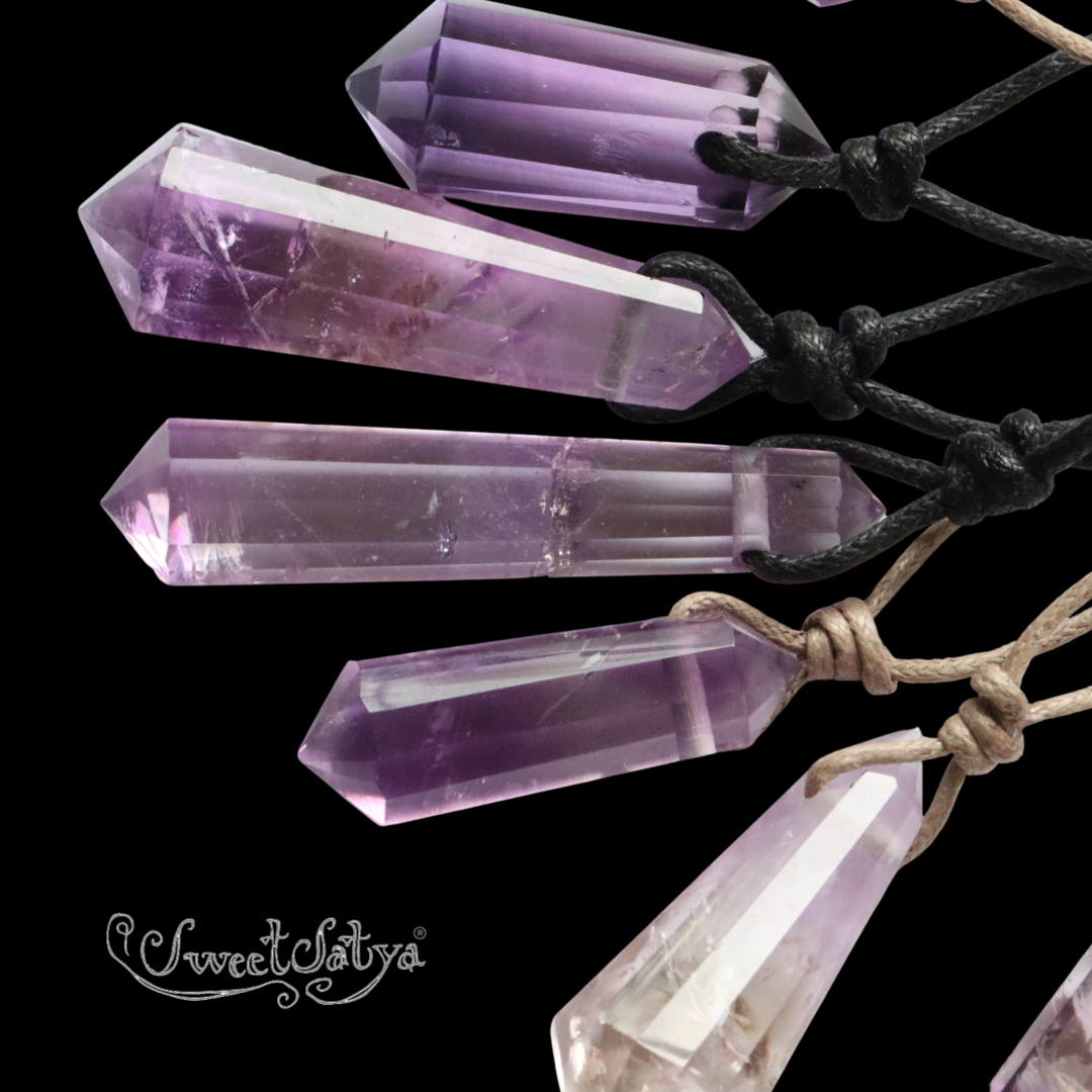 Natural Amethyst Vogel Pendant Necklace - Healing Crystal Jewelry for Women - Perfect for Meditation, Yoga & Spiritual Gifts
