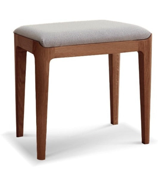 Premium Solid Wood Makeup Stool - Handcrafted Oak, Ash & Black Walnut Vanity Seat | Perfect for Dressing Tables, Bedroom Vanity & Salon Styling Stations