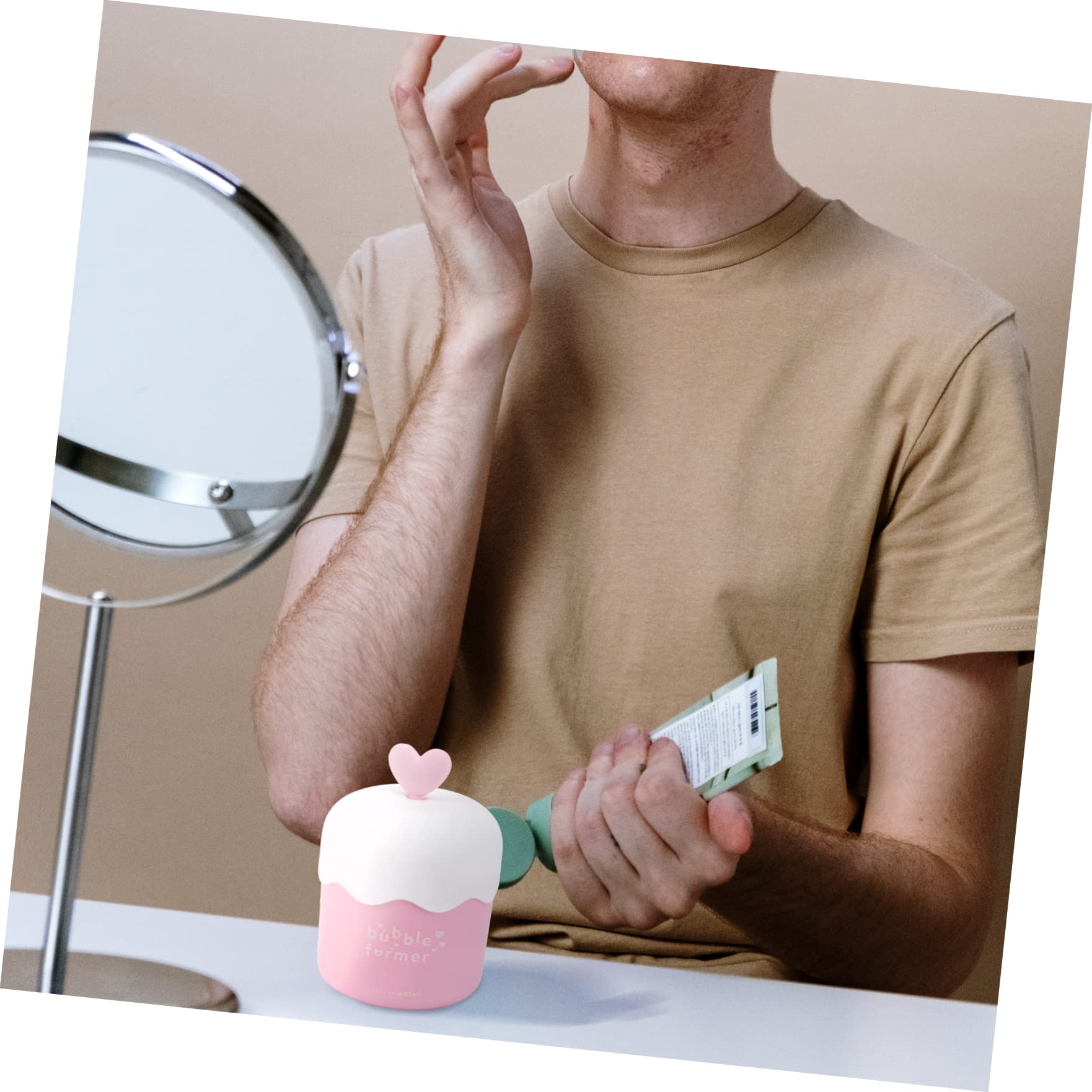 Pink Foam Shampoo Bottle - Mini Foamer for Face & Hair Care, Travel-Friendly