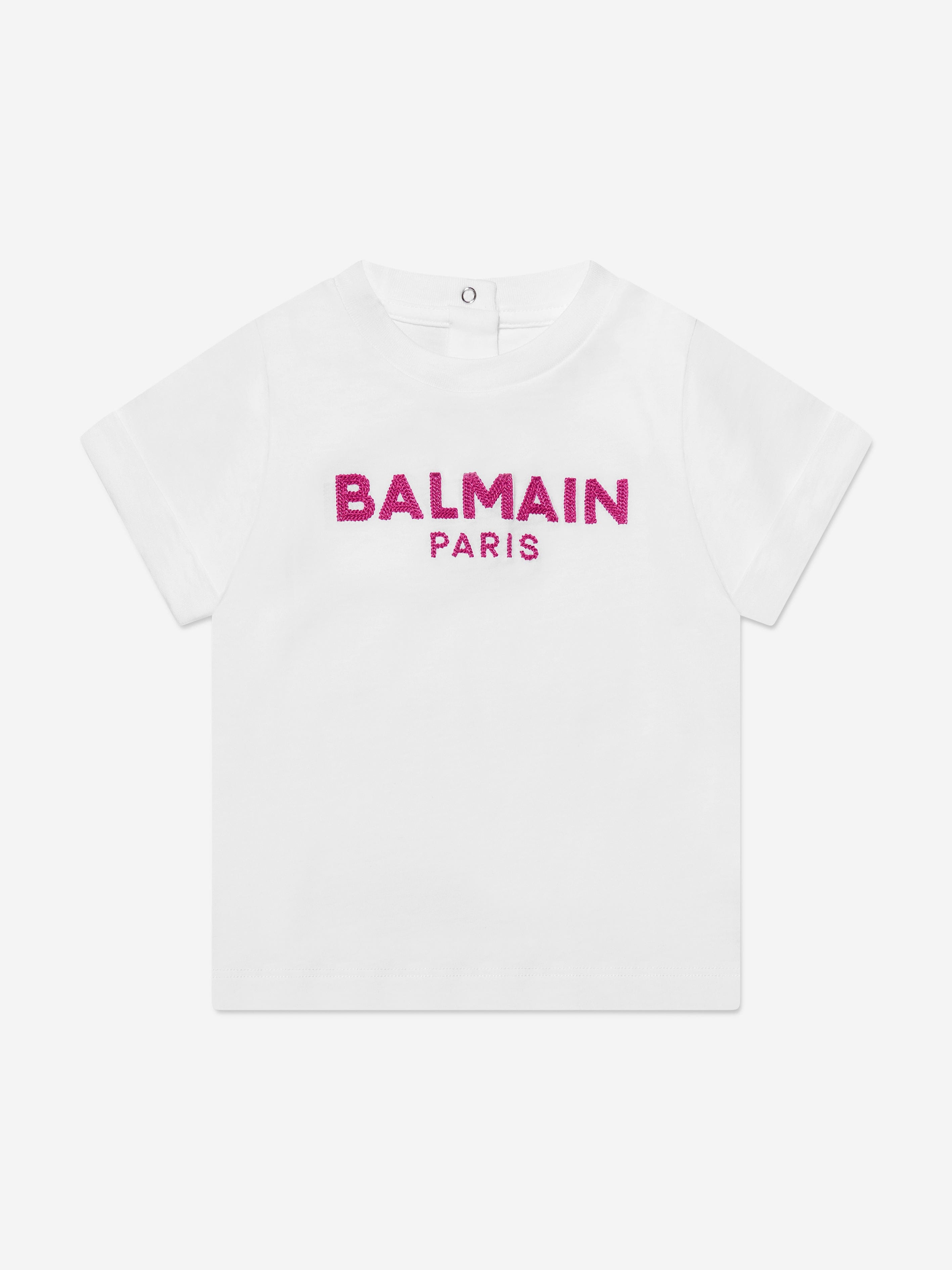 Balmain Baby Logo White T-Shirt for Men - Stylish Casual Cotton Tee for Everyday Wear & Street Fashion
