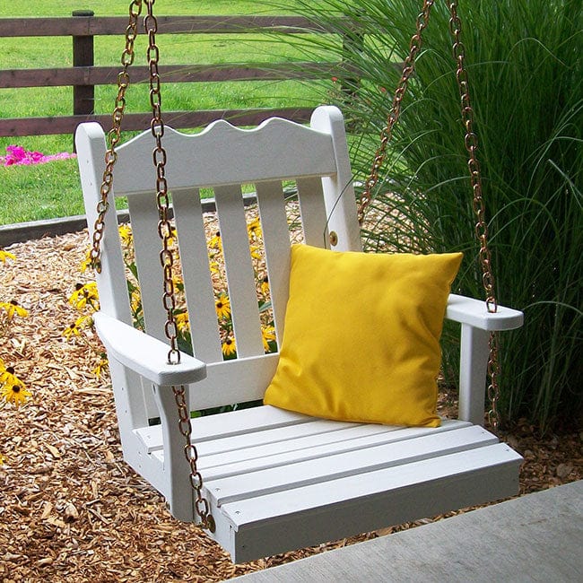 Keystone Amish Co. York Swing Chair - Outdoor Patio Hanging Chair with Comfortable Cushion, Durable Red Cedar Wood - Perfect for Backyard, Garden, and Porch Relaxation