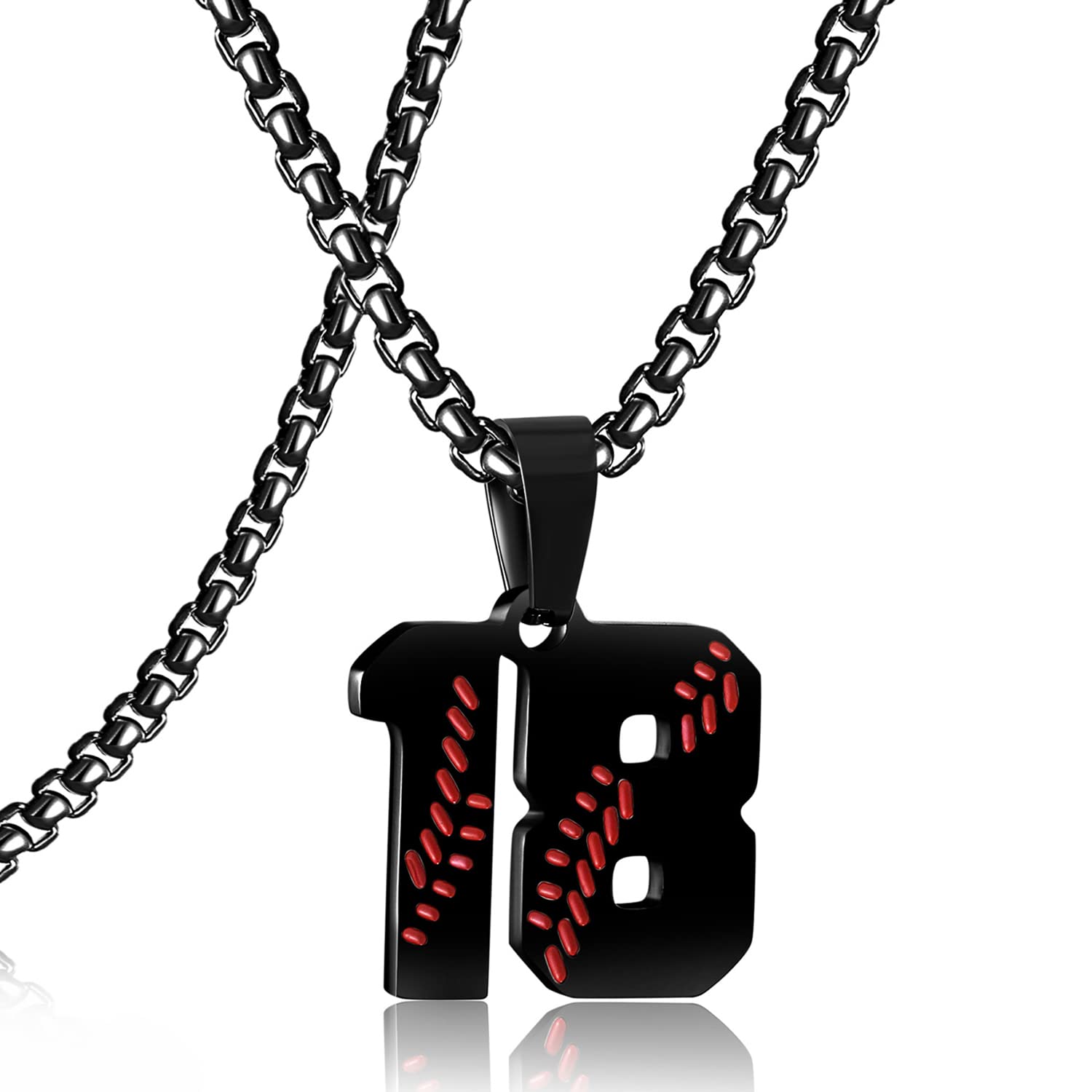 Custom Stainless Steel Baseball Jersey Number Necklace for Men & Boys - Personalized Sports Jewelry Gift for Athletes & Baseball Players | Perfect for Game Day, Training, Team Spirit & Everyday Wear | Great for Baseball Fans, Players & Sports Enthusiasts | Ideal for Gifts, Fan Events, and Sports Celebrations