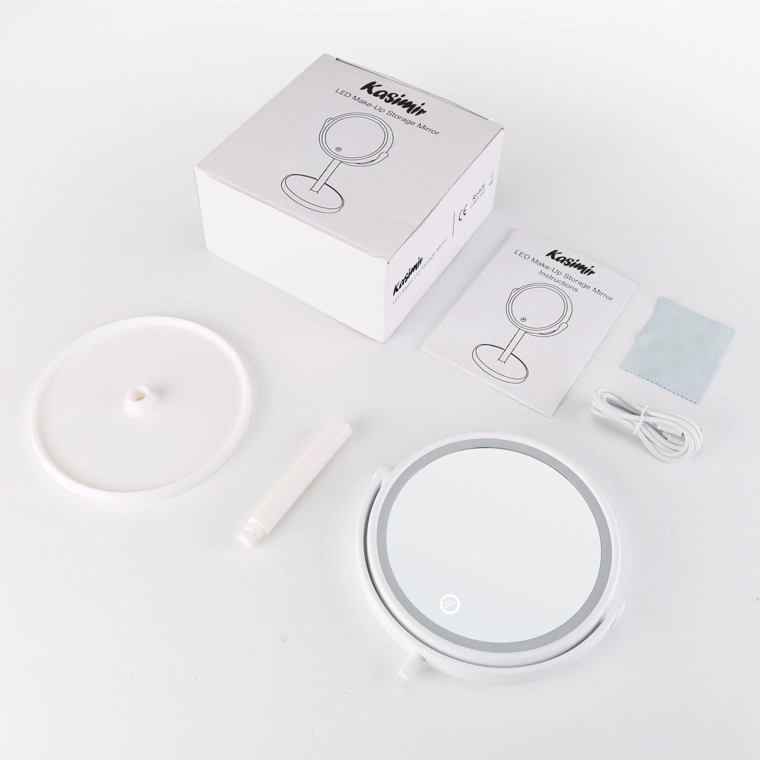 10X LED Makeup Mirror with Touch Control - 360° Adjustable & Foldable for Professional Makeup