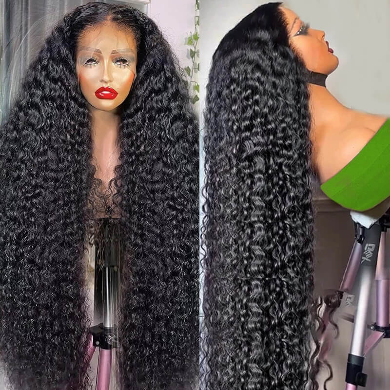 Eullair Deep Curly Lace Frontal Wig - Natural Looking 13x4 HD Lace Human Hair Wig with Baby Hair for Women | Perfect for Daily Wear, Parties & Special Occasions