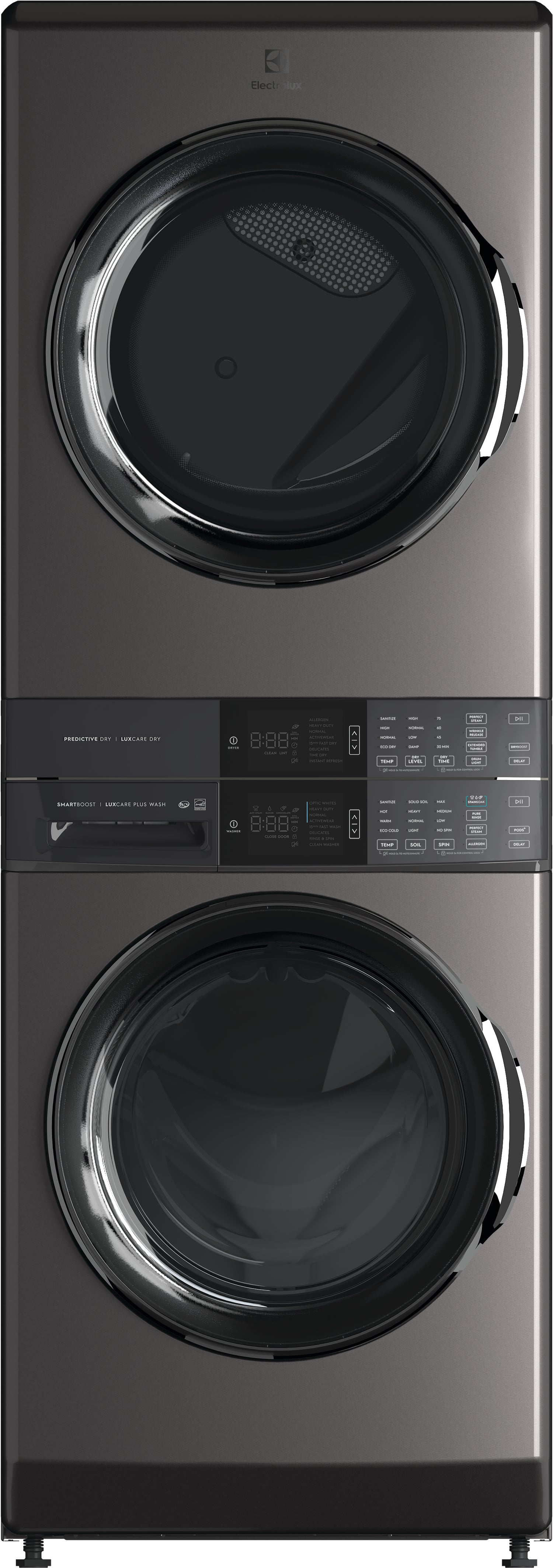 Electrolux Titanium Laundry Tower with SmartBoost® Washer (5.2 Cu.Ft) & Electric Dryer (8 Cu.Ft) - ELTE760CAT - Perfect for Large Families & Heavy-Duty Laundry Needs