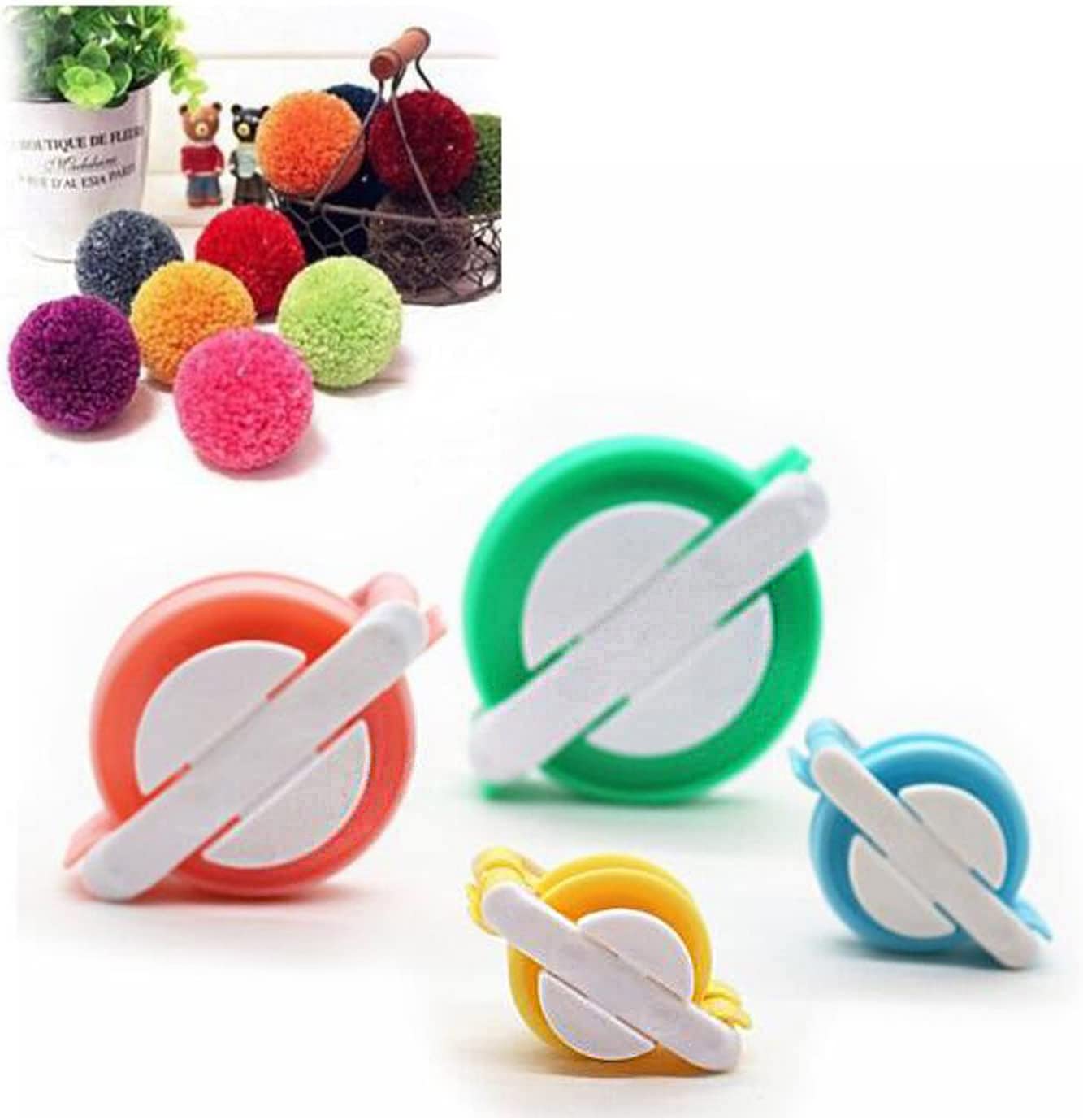 EFly 4-Piece Pompom Maker Set - DIY Fluff Ball Weaver Tool for Knitting, Needle Crafts & Wool Projects (Kids & Adults) - Perfect for Scarf Making, Home Decor & Gift Wrapping