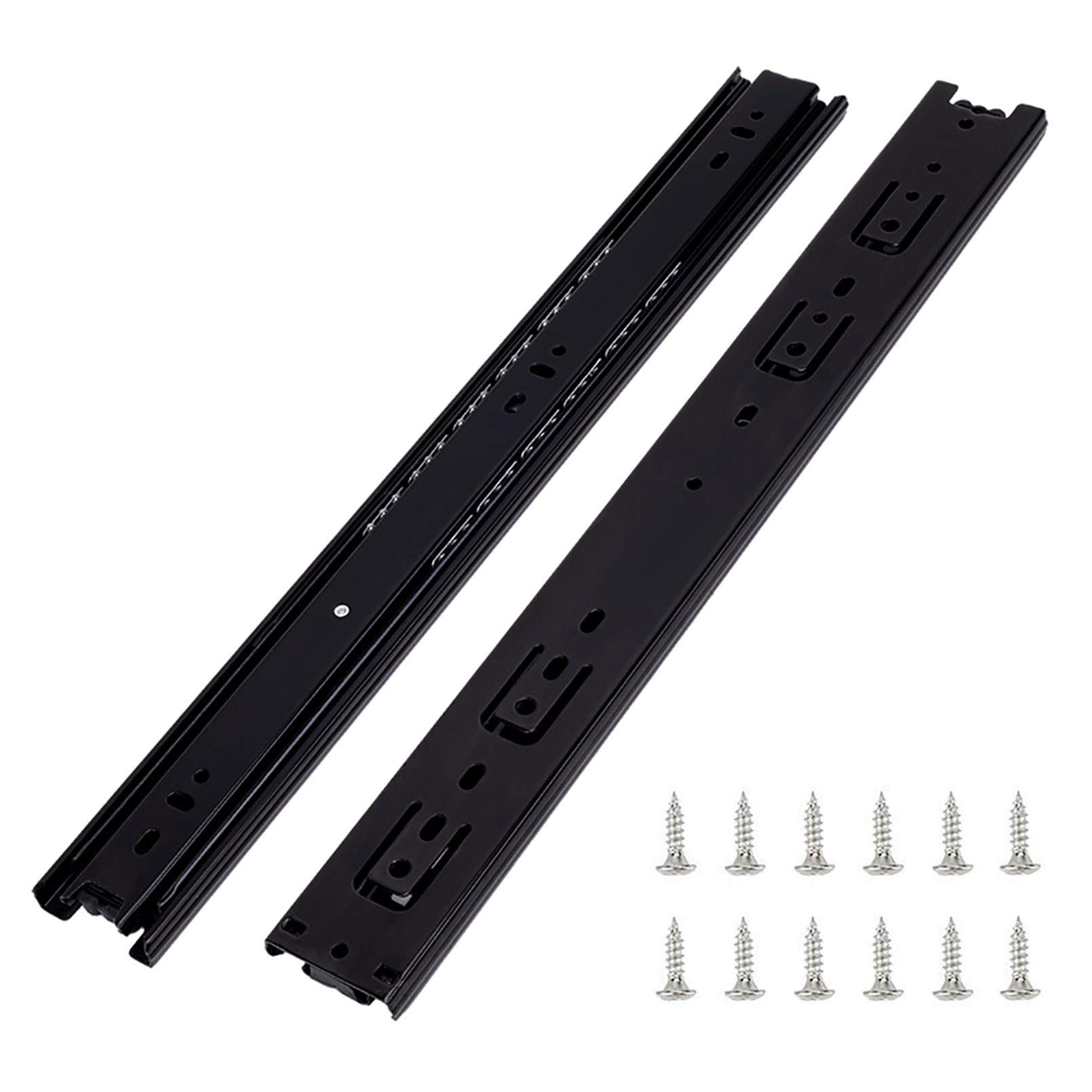 10 Pairs 22-Inch Heavy Duty Ball Bearing Drawer Slides - 3-Section Full Extension Side Mount, 100LB Load Capacity - Perfect for Kitchen Cabinets, Office Furniture & Tool Storage Drawers