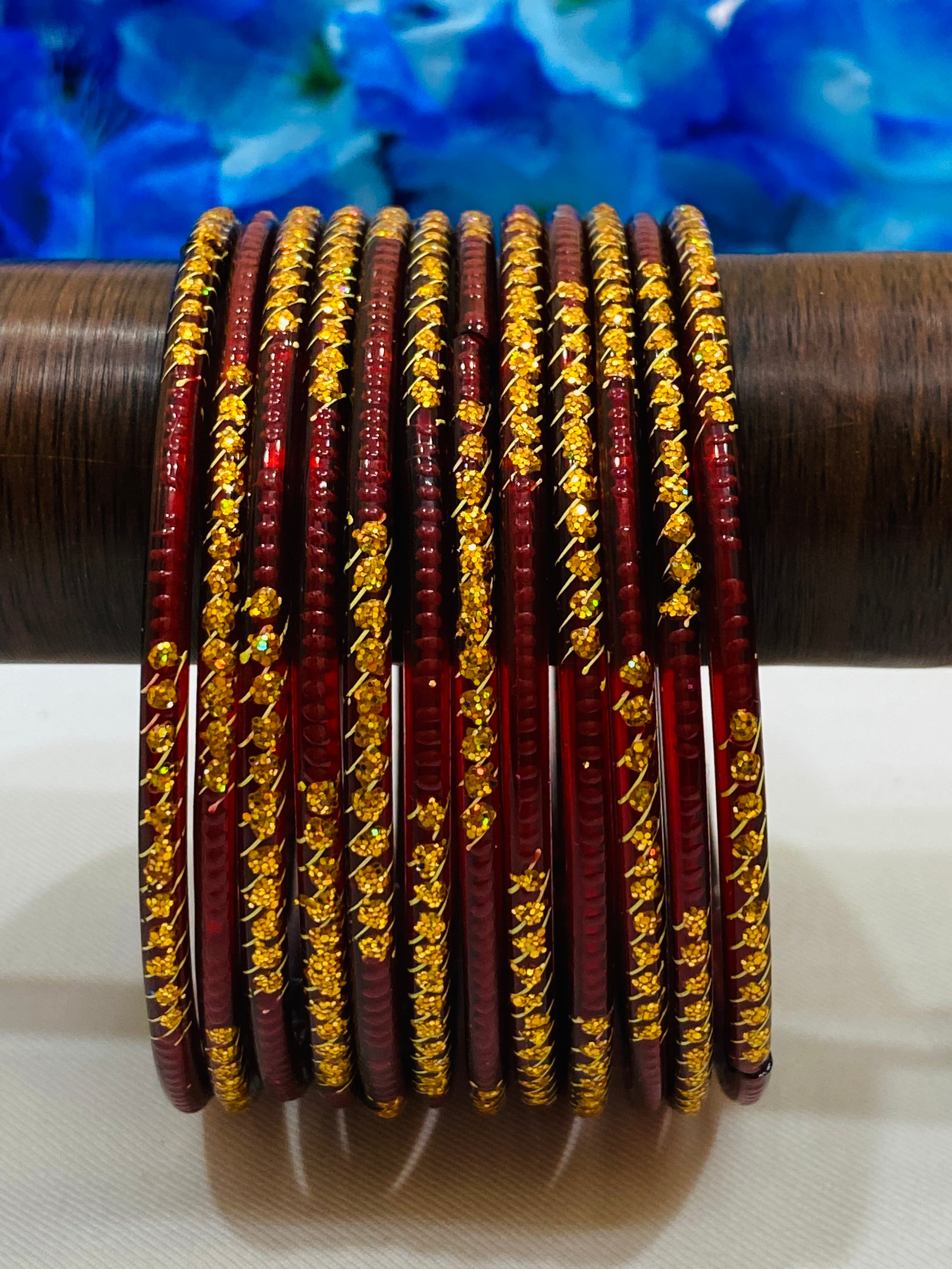 Elegant Maroon Glass Bangles for Women - Traditional Indian Handmade Jewelry - Perfect for Weddings, Parties & Ethnic Fashion