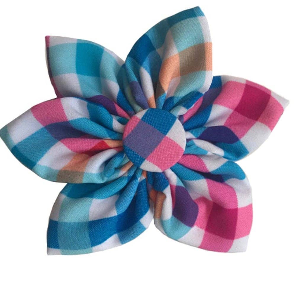 Blue and Green Checkered Pinwheel - Small Whirligig Toy for Kids Outdoor Play, Garden Decor, and Party Favors
