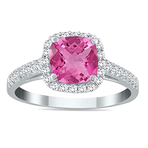 10k White Gold Pink Topaz