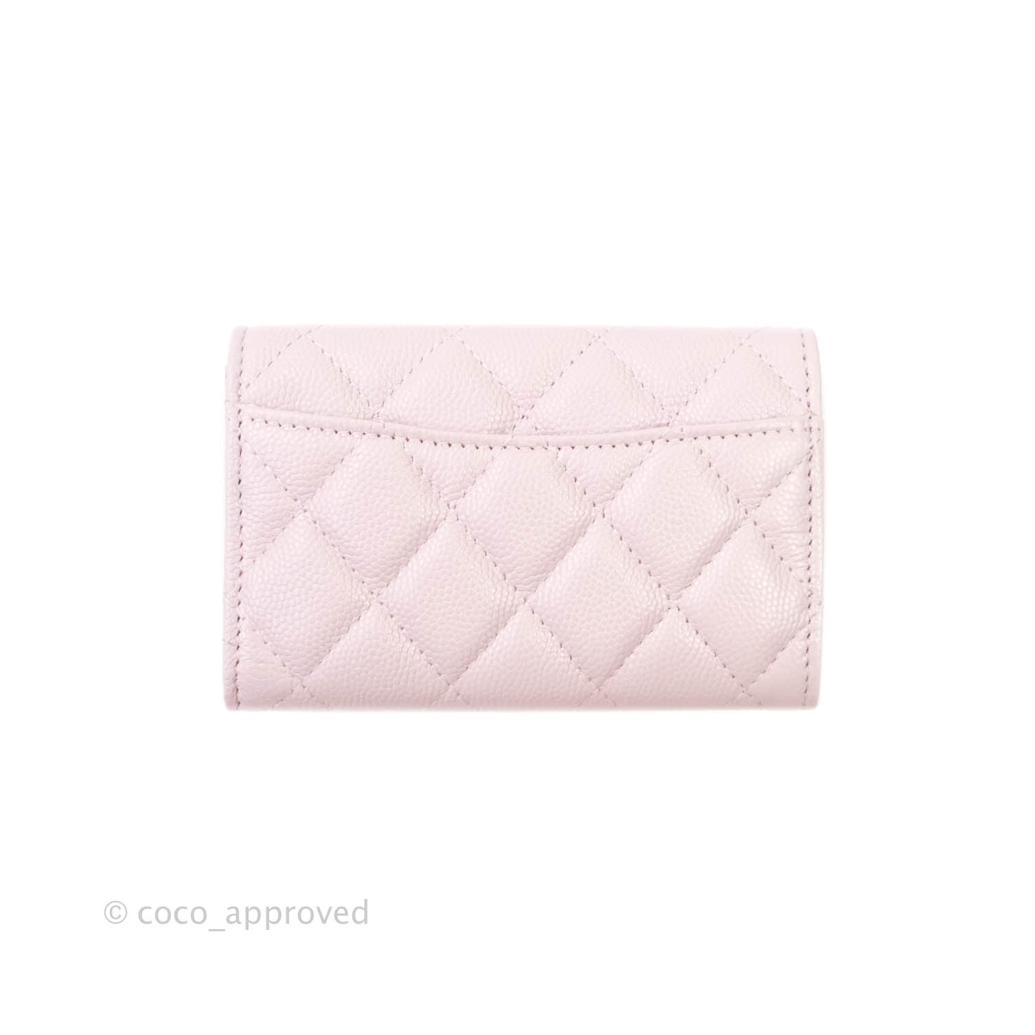 Chanel Caviar Quilted Flap Card Wallet in Lilac Rose Clair with Gold Hardware | 21S Collection | Perfect for Everyday Use & Luxury Gift Giving