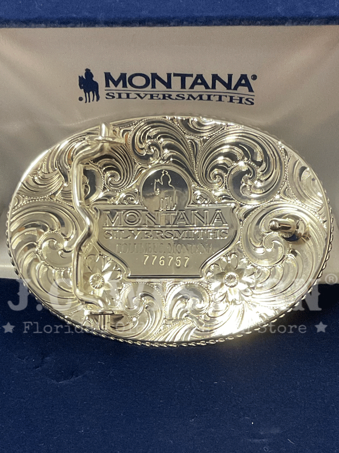 Montana Silversmiths 1256 874L Genuine Silver USA Flag Western Buckle for Cowboy Boots & Jeans - Perfect for Rodeo, Country Music Festivals & Patriotic Events