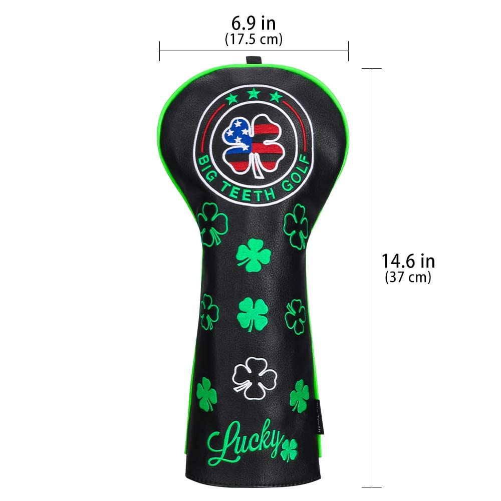 Lucky Clover & USA Pattern Golf Head Covers - Driver, Hybrid & Fairway Club Protectors for Men & Women | Durable Golf Club Covers with Fun Designs for Driving Range & Course Play