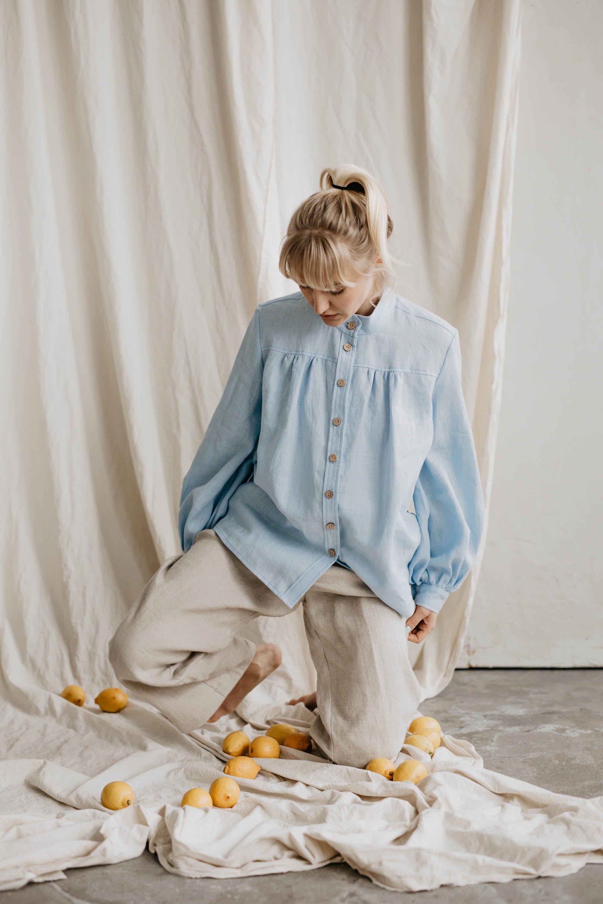Indraja Women's Linen Shirt - Breathable & Lightweight Summer Blouse in Multiple Colors | Casual Wear, Office Outfits & Vacation Style