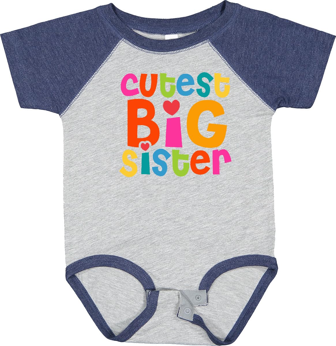Inktastic Cutest Big Sister Baby Bodysuit - Soft Cotton Onesie for Newborn & Infant - Perfect Sibling Gift for Baby Showers & Family Photos
