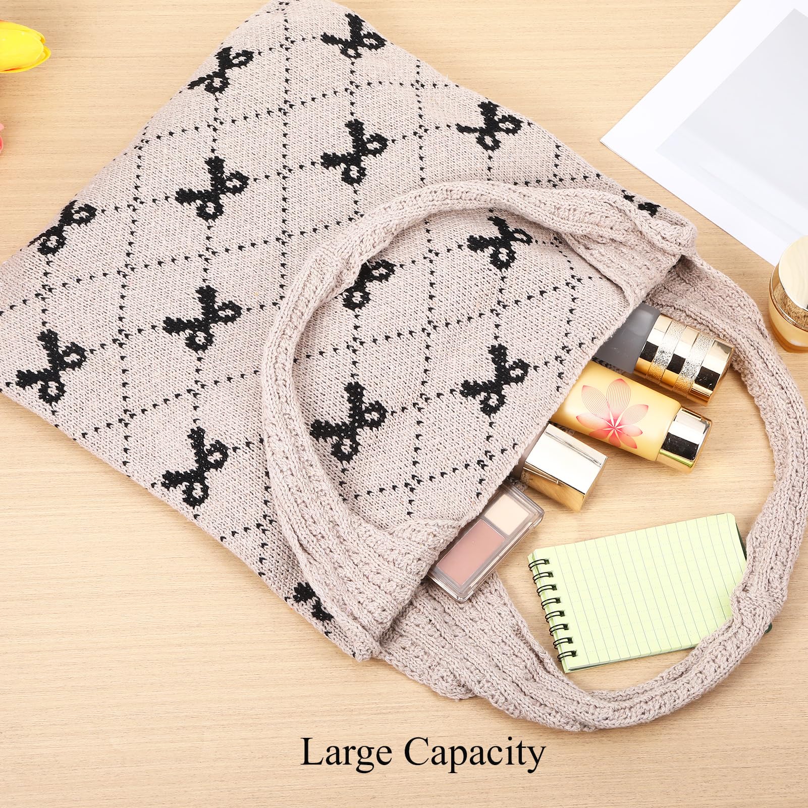 Crochet Tote Bag for Women - Elegant Mesh Knitted Beach Shoulder Bag for Spring & Summer | Perfect for Travel, Shopping & Outdoor Activities