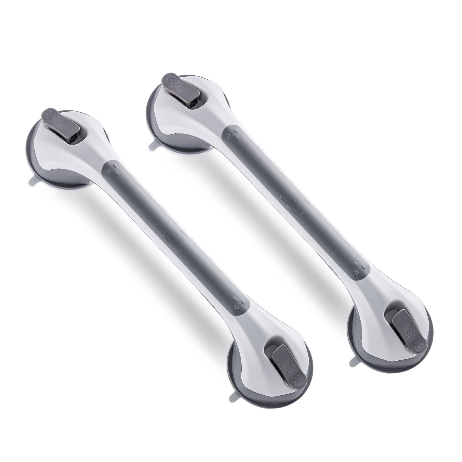 TAILINK 2 Pack Suction Cup Shower Grab Bars - Heavy Duty Waterproof Safety Handle for Bathtub & Shower - No Drilling Installation for Seniors & Elderly (Grey) - Perfect for Bathroom Safety & Mobility Assistance