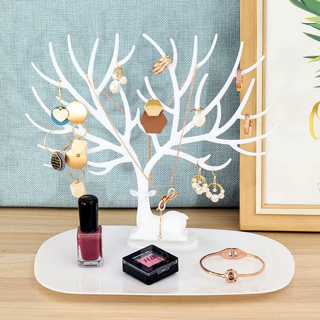 Deer Jewelry Display Stand - Elegant Earring Necklace Ring Bracelet Organizer for Home Storage & Decoration | Perfect Gift for Jewelry Lovers | Great for Bedroom Vanity, Boutique Showcase & Wedding Accessory Display