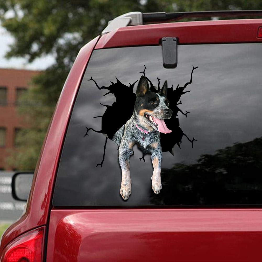 Blue Heeler Australian Cattle Dog Car Decals - Pack of 2 Waterproof Vinyl Stickers for Windows, Walls (10
