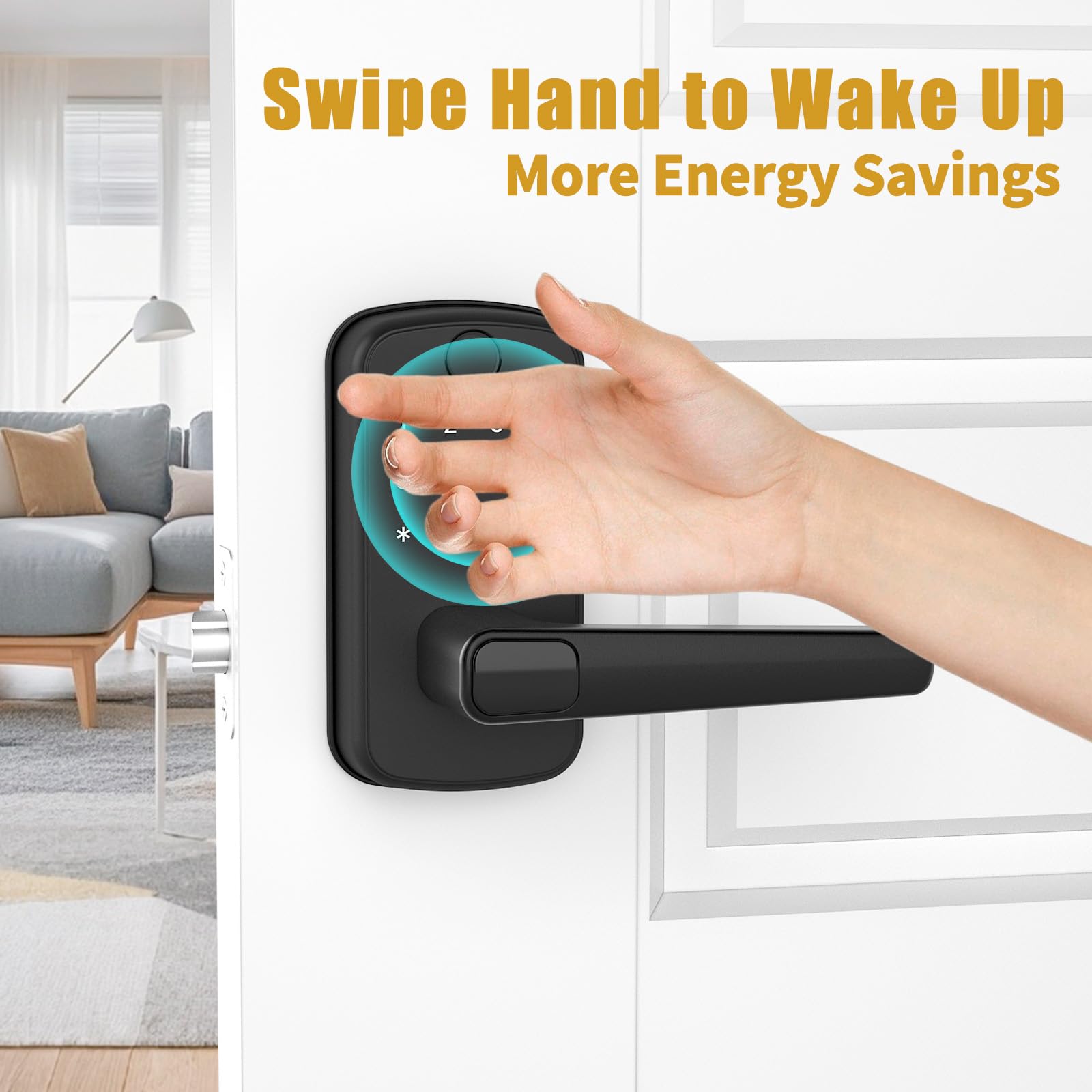 Smart Keyless Entry Door Lock with Keypad, Fingerprint & App Control - Biometric Home Security Deadbolt - Easy DIY Installation (Black) | Perfect for Apartments, Vacation Homes & Smart Home Systems
