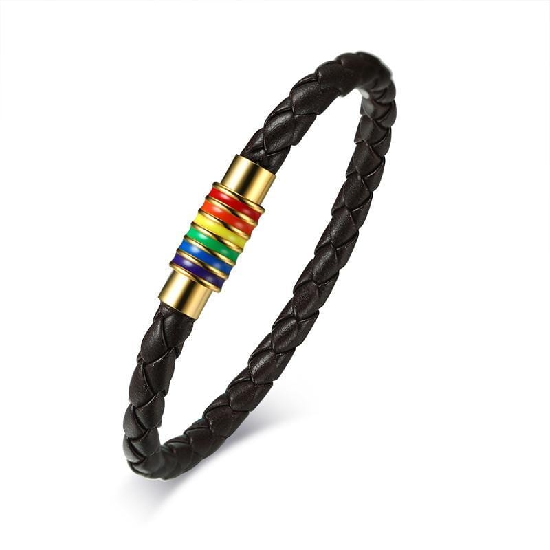 Black Braided Rainbow Leather Bracelet for Women - Handmade Boho Style Adjustable Wristband - Perfect for Festivals, Parties, and Everyday Wear