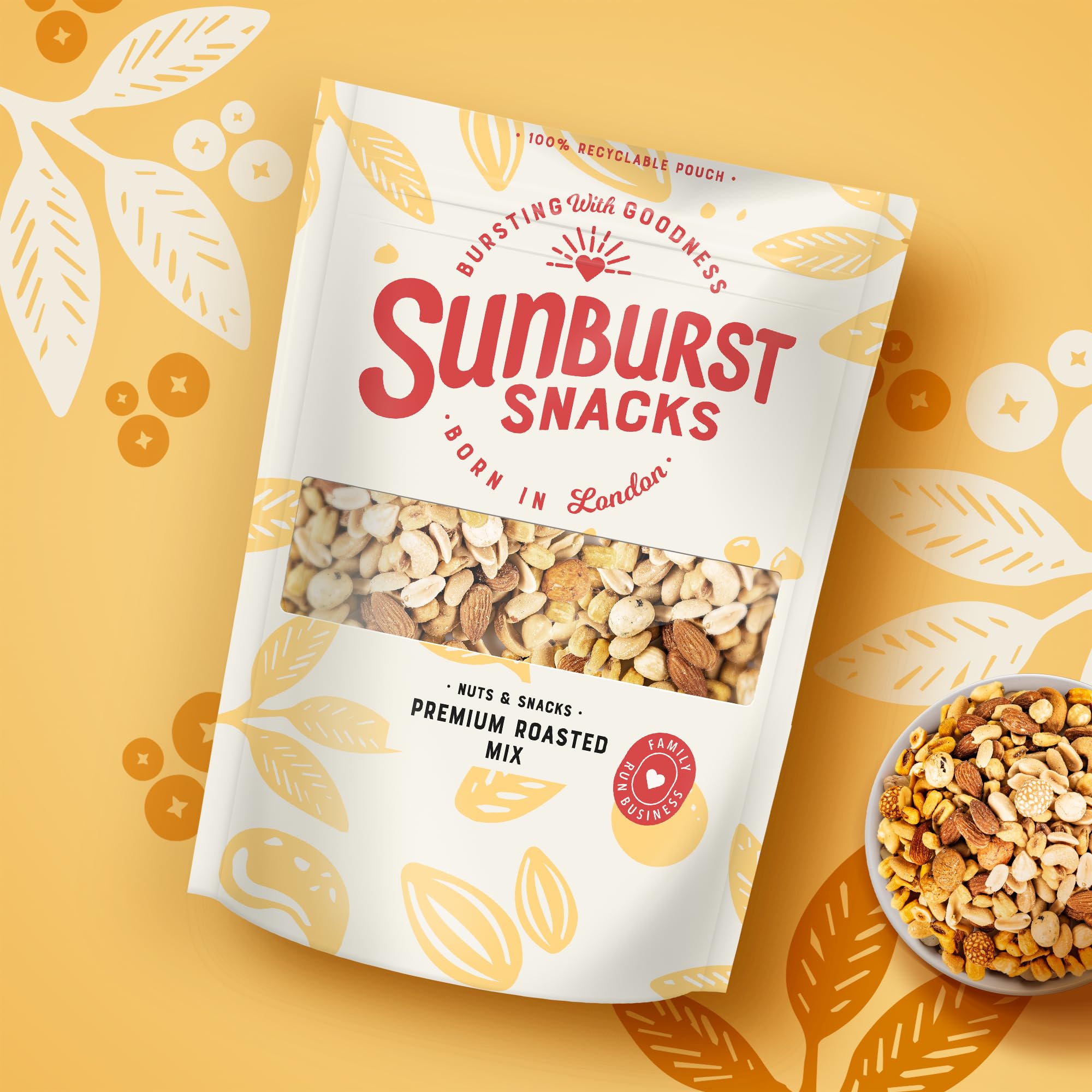 Premium Sunburst Snacks Mixed Nuts - Roasted & Salted 500g | Healthy Snack for Office, Travel & Home | Non-GMO, Gluten-Free | Bulk Nuts for Parties & Gifts