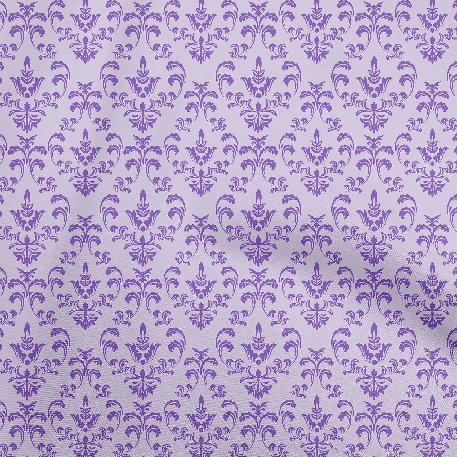 oneOone Rayon Amethyst Printed Damask Fabric - 56 Inch Wide Sewing Material for DIY Clothing, Dresses & Home Decor | Premium Quality by The Yard