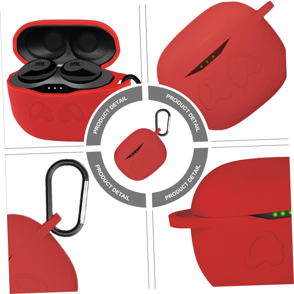 2 Pack Wireless Headphone Case - Durable Over-Ear Earbud Cover with Anti-Fall Protection (Red) for Travel, Gym & Daily Use
