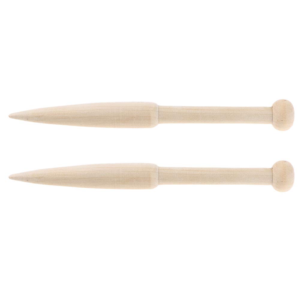 2 Pack DIY Craft Weaving Tools - Beech Wood Woven Sweater & Scarf Tapestry Bobbin with Single Head - Solid Eucalyptus Wool Short Rod for Knitting, Crochet, and Home Decor Projects - Perfect for Handmade Gifts and Cozy Winter Accessories