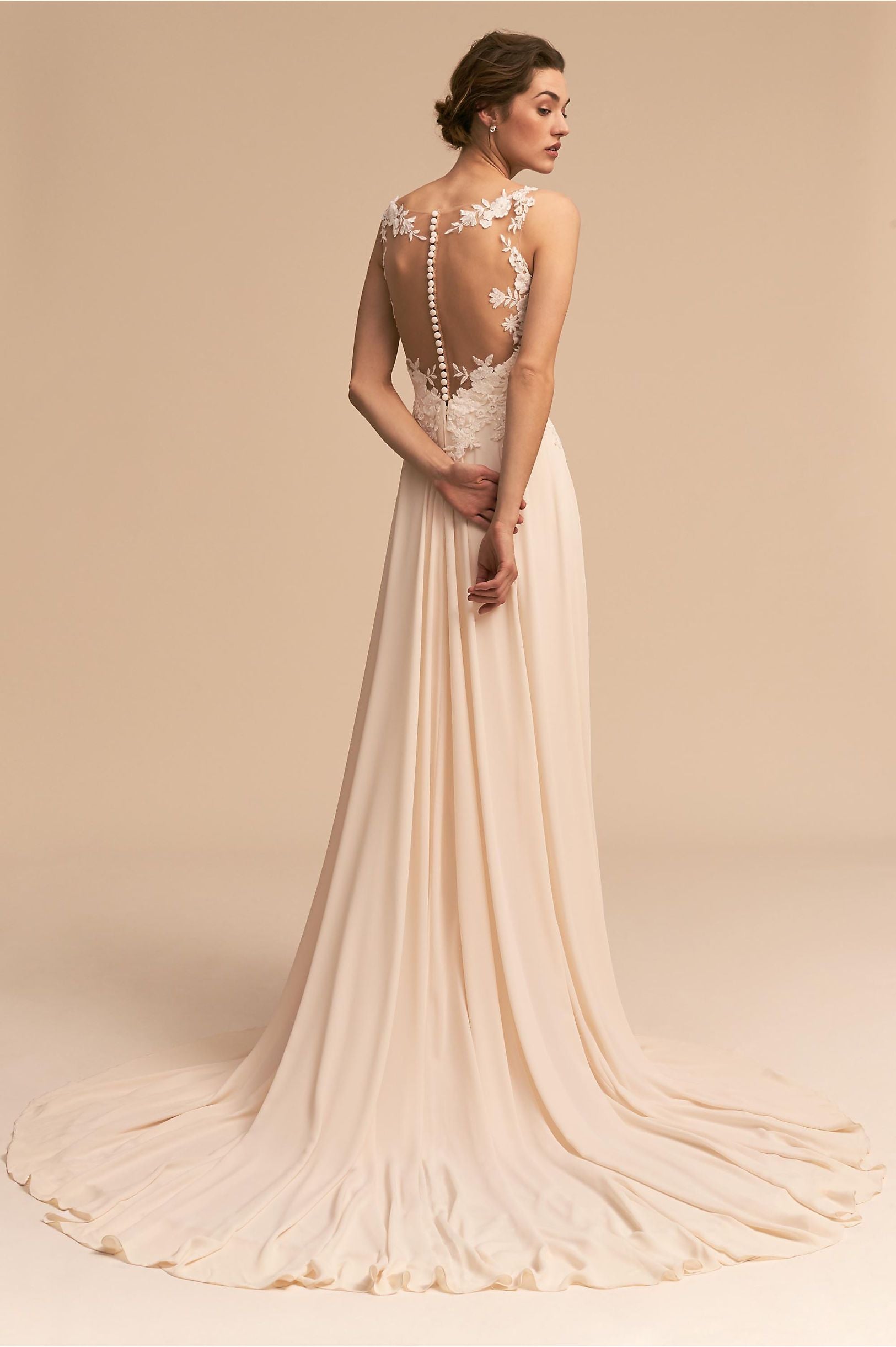 BHLDN Whispers & Echoes Kirsten Wedding Gown - Elegant Lace Bridal Dress for Romantic Ceremonies & Beach Weddings