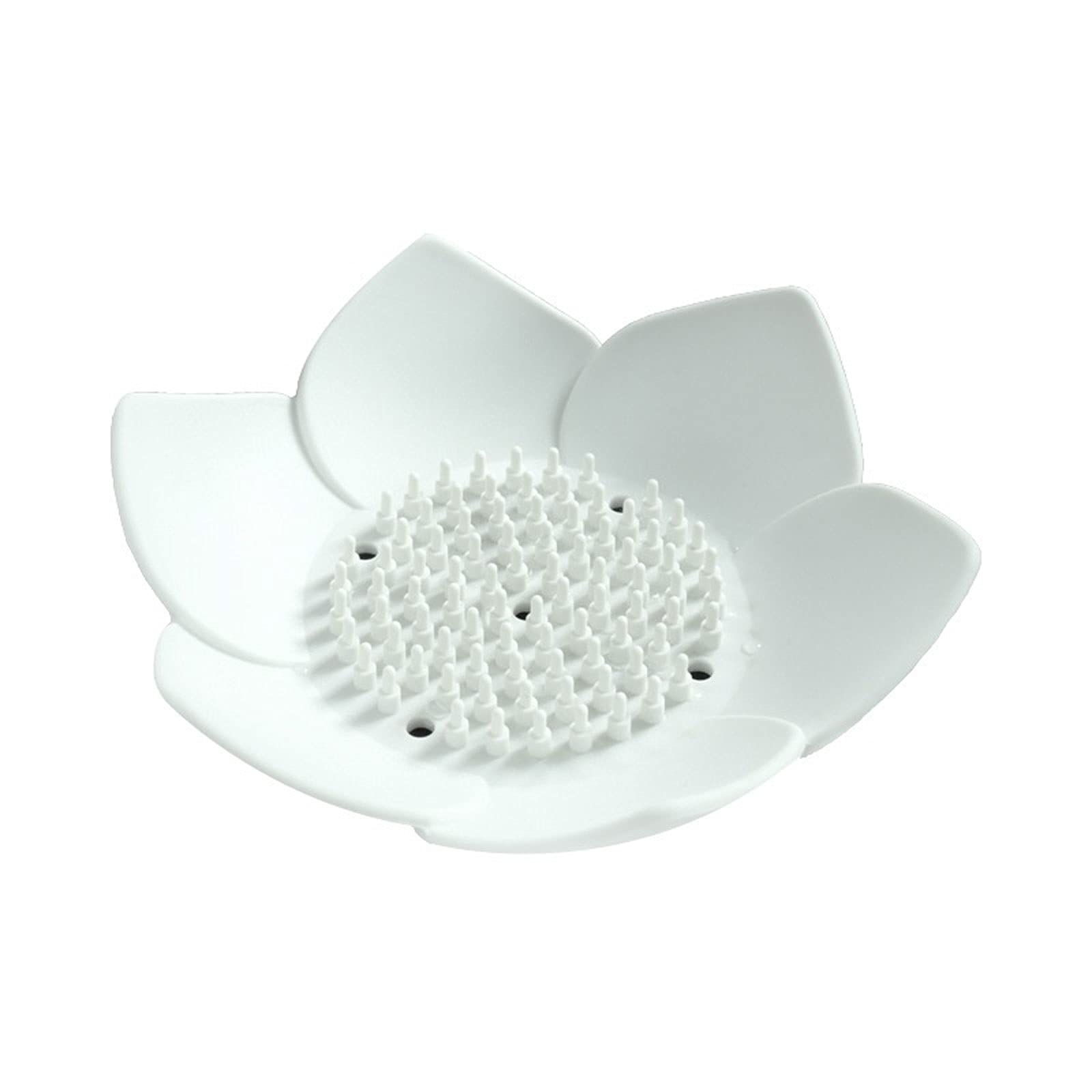 SHKI Silicone Soap Holder with Drain Holes - Non-Slip Bathroom Soap Dish for Shower, Sink & Countertop - White Soap Storage Container for Home, Kitchen & Travel Use